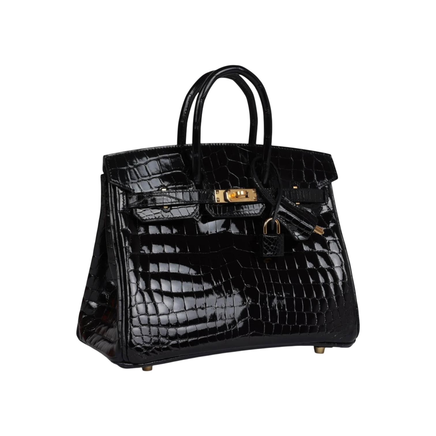 Hermès Birkin 25 Black Niloticus Crocodile Gold Hardware Chrome Dubai