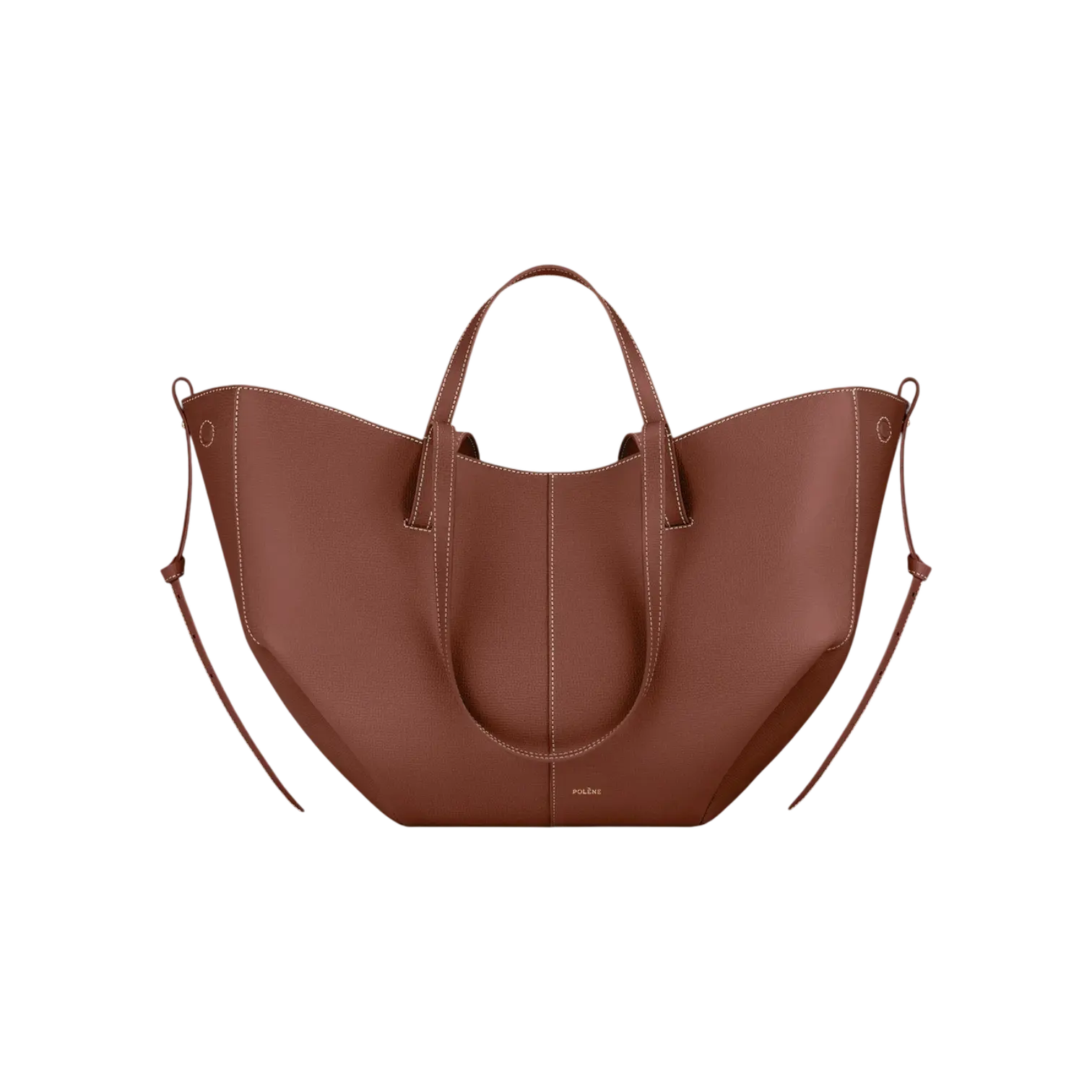 Polene Cyme Tote Bag Cognac Chrome Dubai