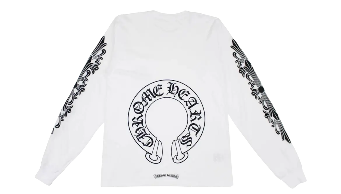 Chrome Hearts Floral Horseshoe Long Sleeve T-Shirt Chrome Dubai