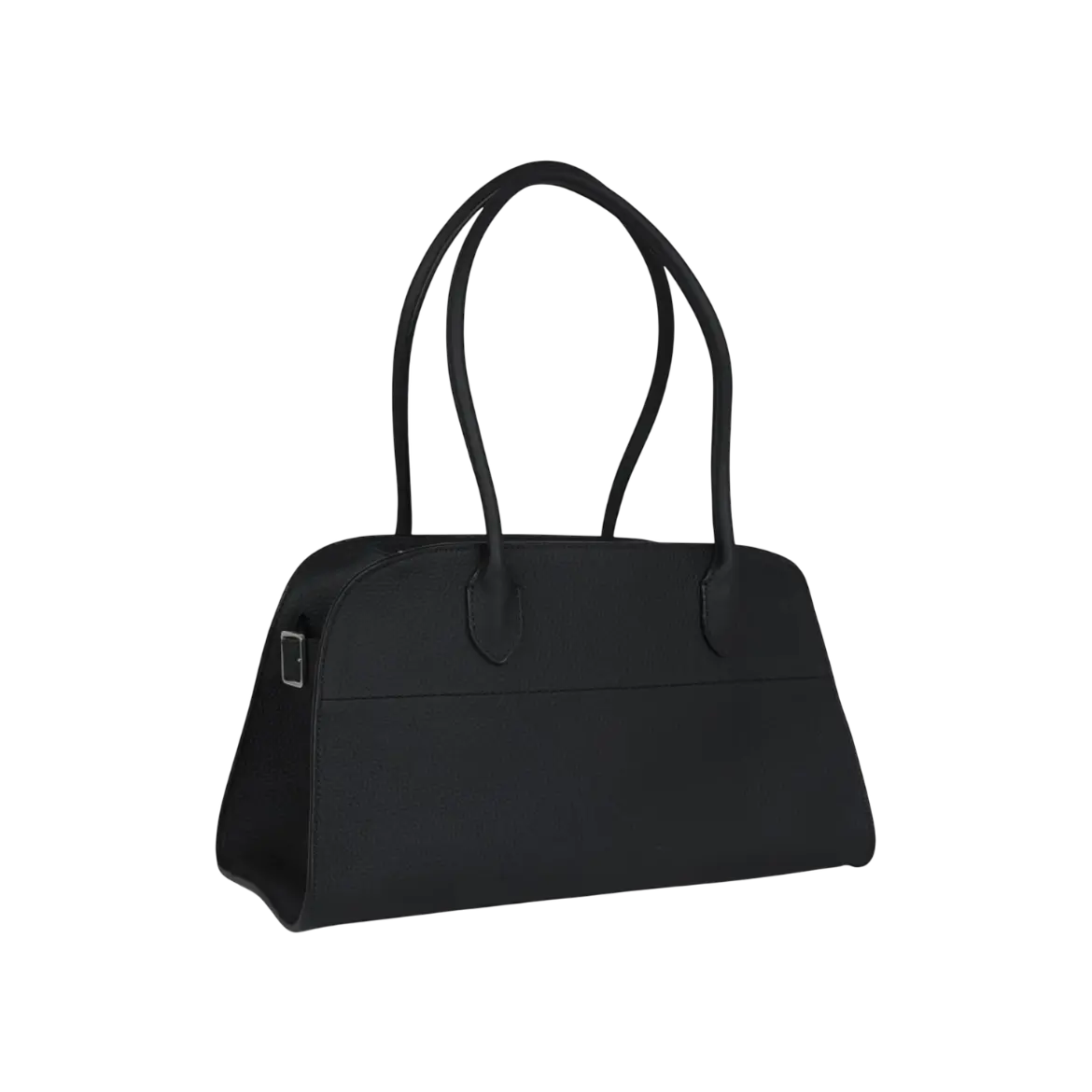 The Row Soft Margaux Shoulder 12 Bag Black Calfskin Silver Hardware - Chrome Dubai