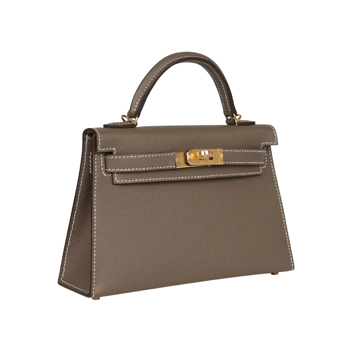 Hermès Mini Kelly Sellier Etoupe Madame Gold Hardware Chrome Dubai
