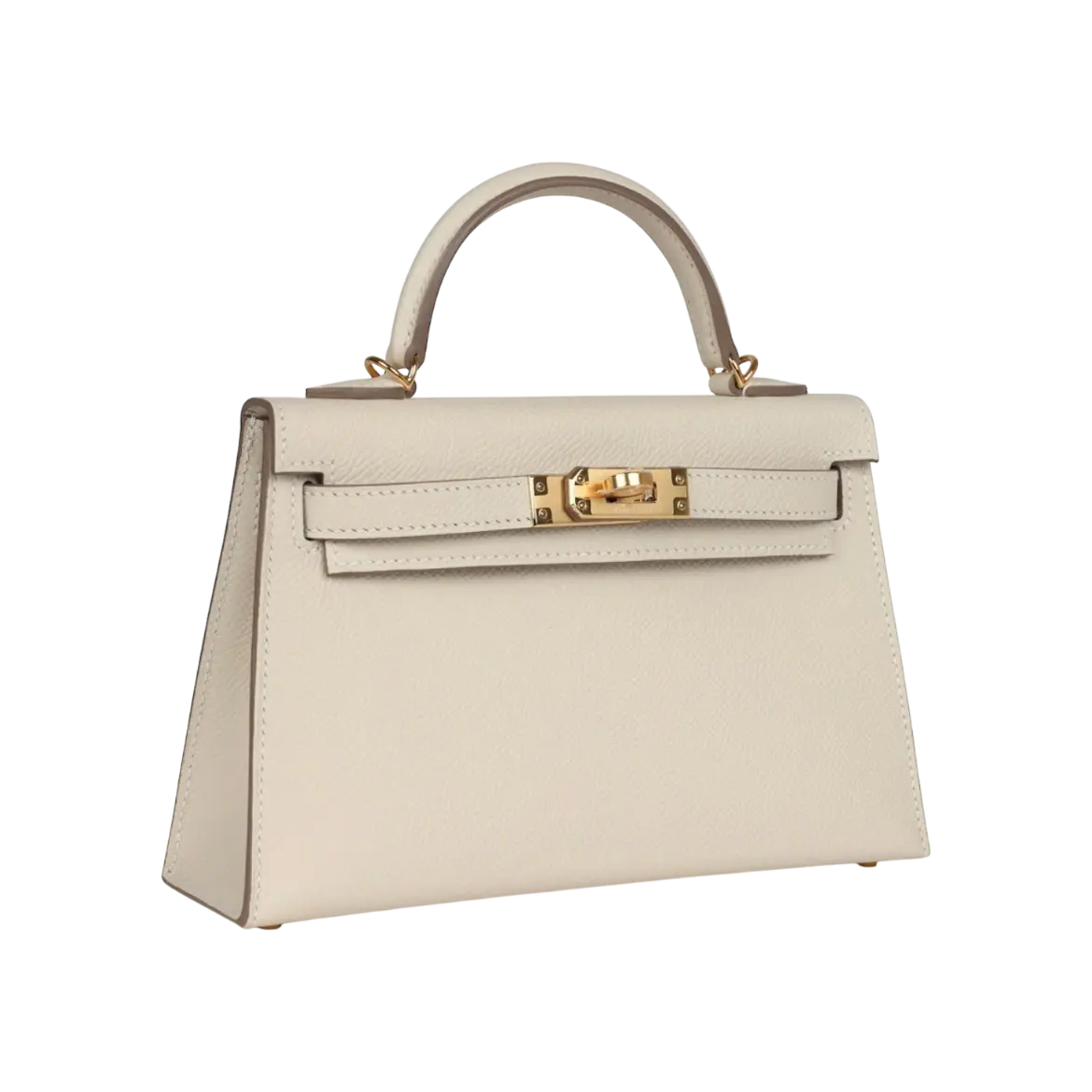 Hermès Mini Kelly Sellier Craie Epsom Gold Hardware Chrome Dubai