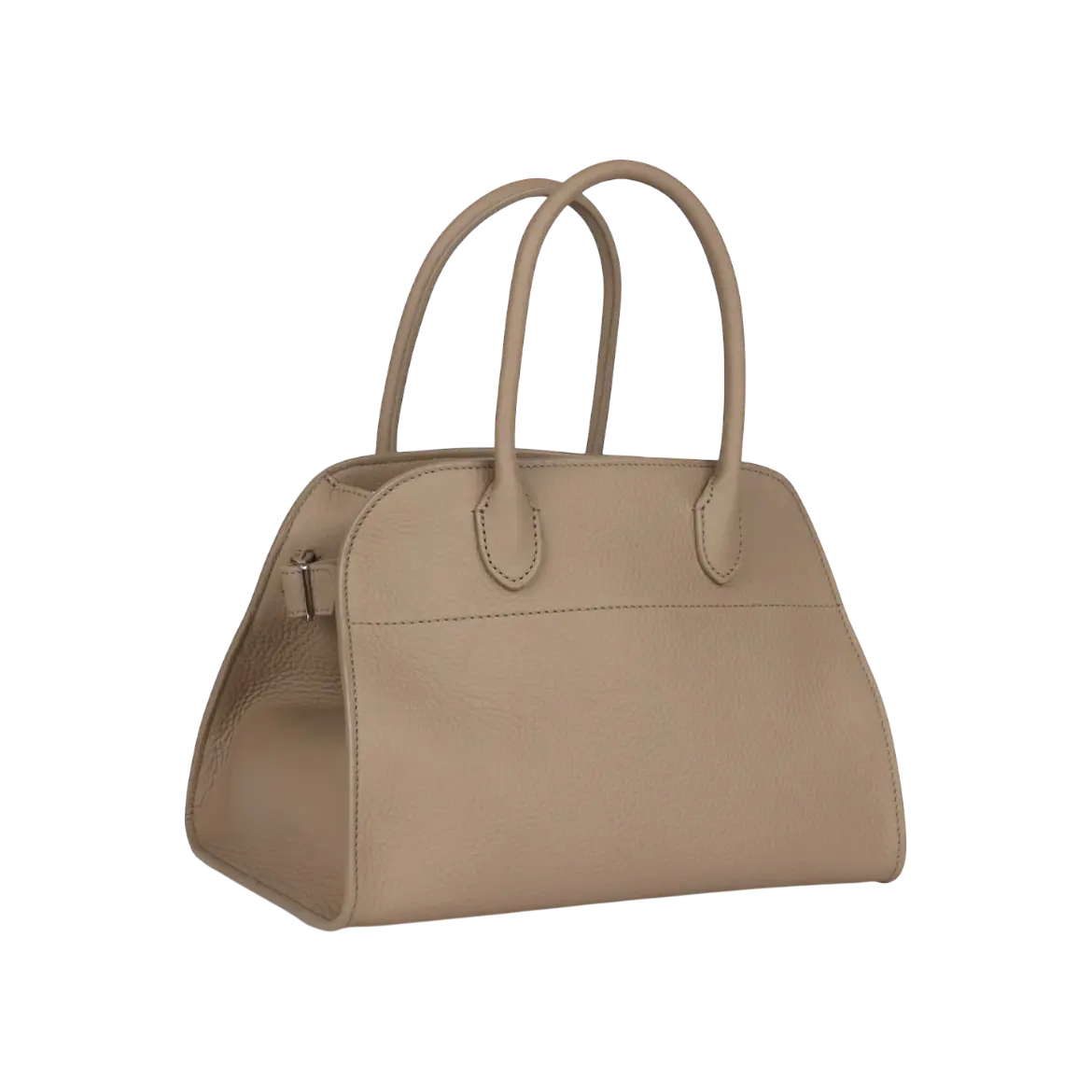 The Row Soft Margaux 10 Bag Dark Taupe Calfskin Silver Hardware Chrome Dubai
