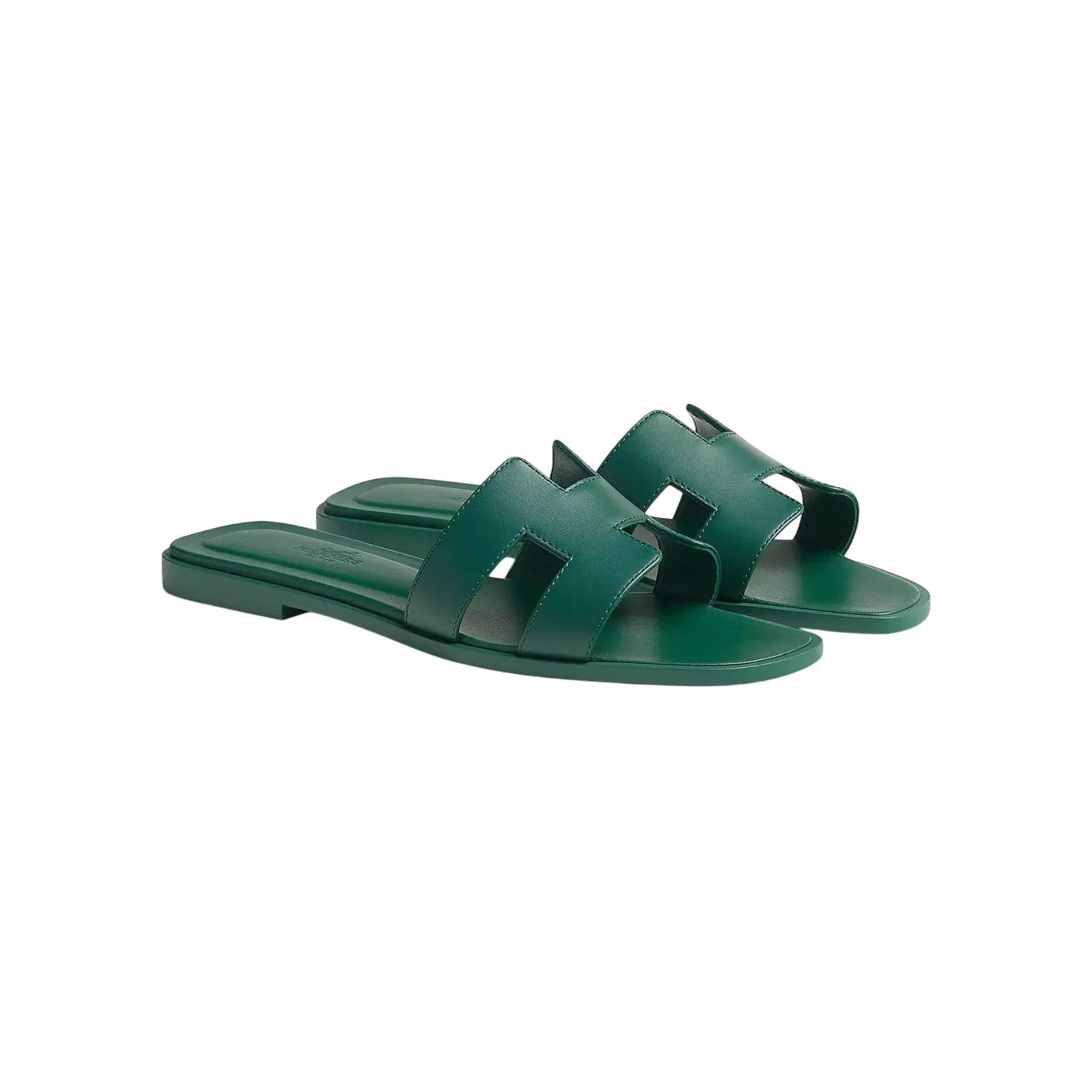 Hermes Oran Sandal Vert Bouteille Chrome Dubai