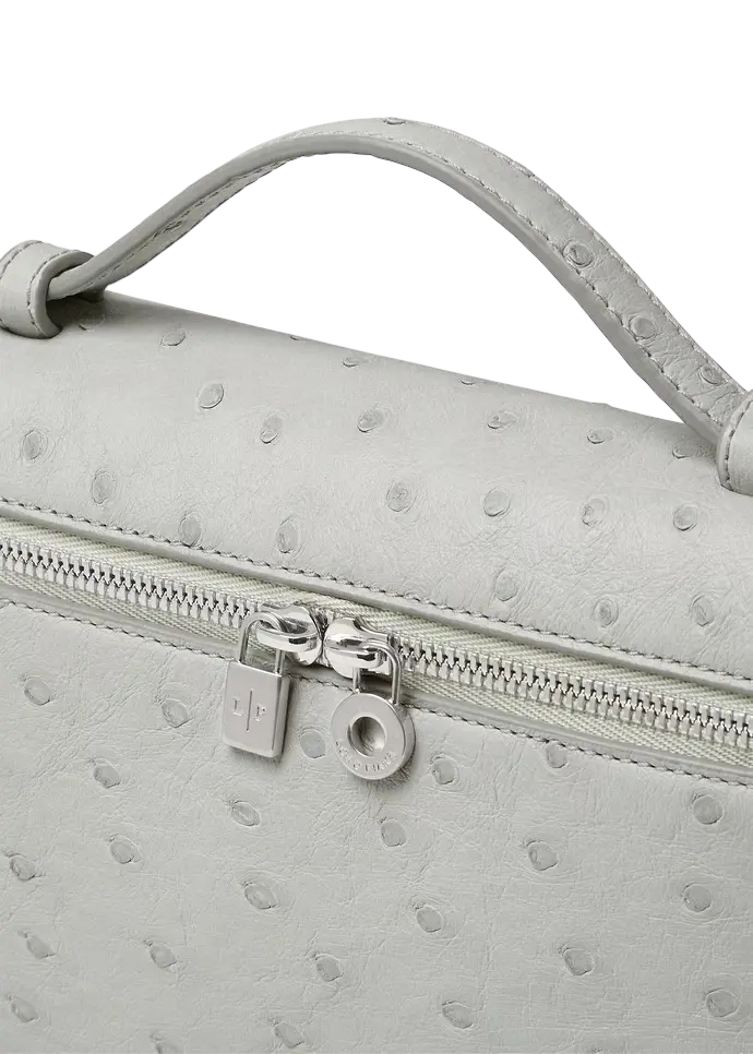 Loro Piana L19 Bag Ostrich Deep Ice / Antique Silver Chrome Dubai