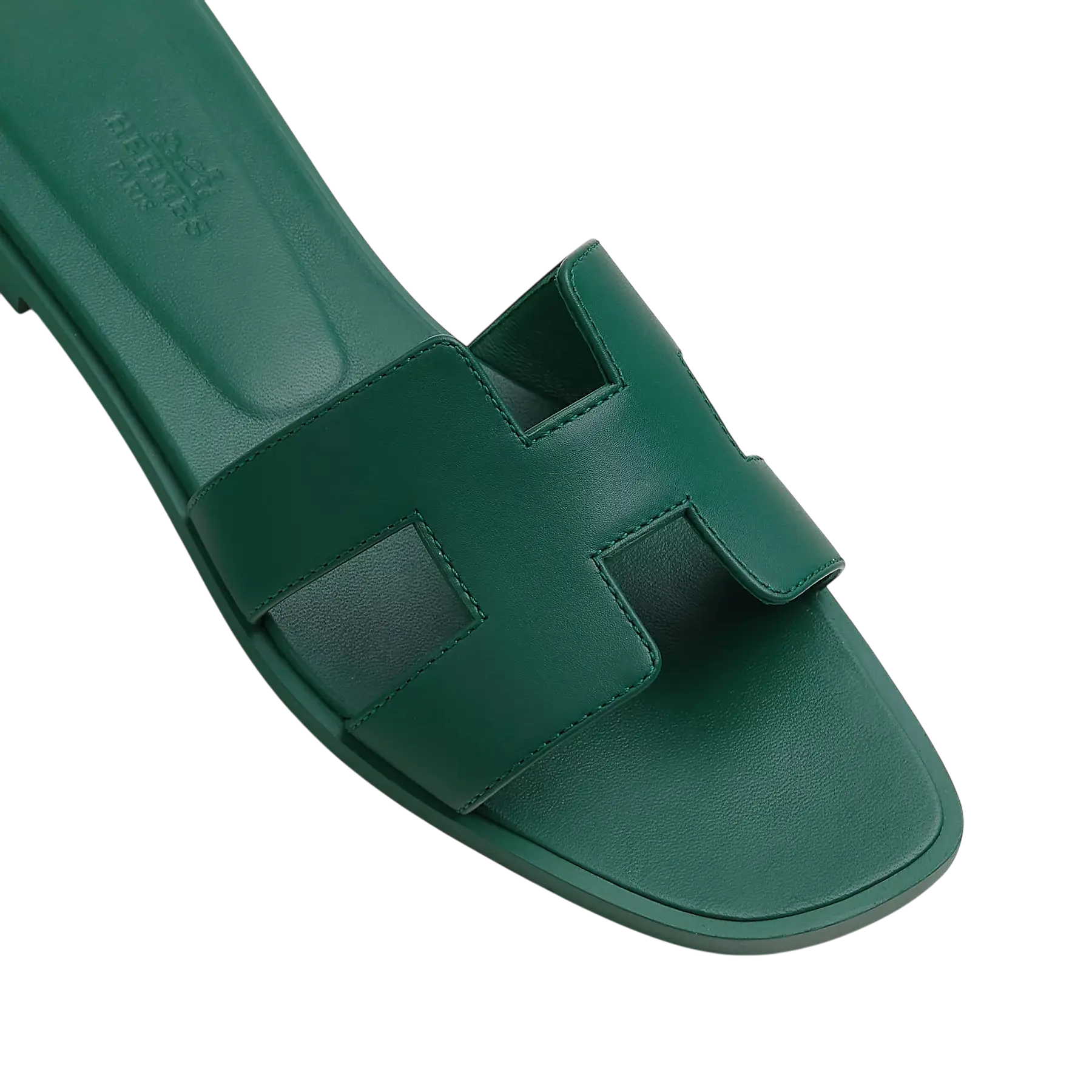 Hermes Oran Sandal Vert Bouteille Chrome Dubai
