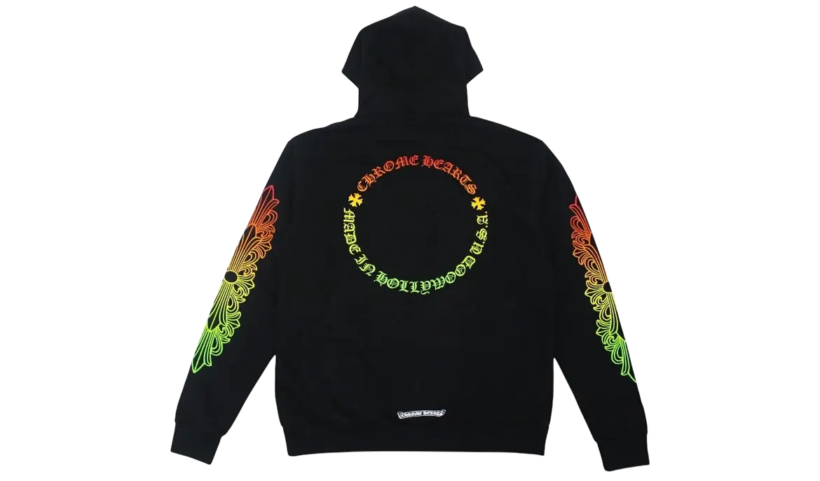 Chrome Hearts Floral Sleeve Gradient Made In Hollywood Zip Up Hoodie Chrome Dubai