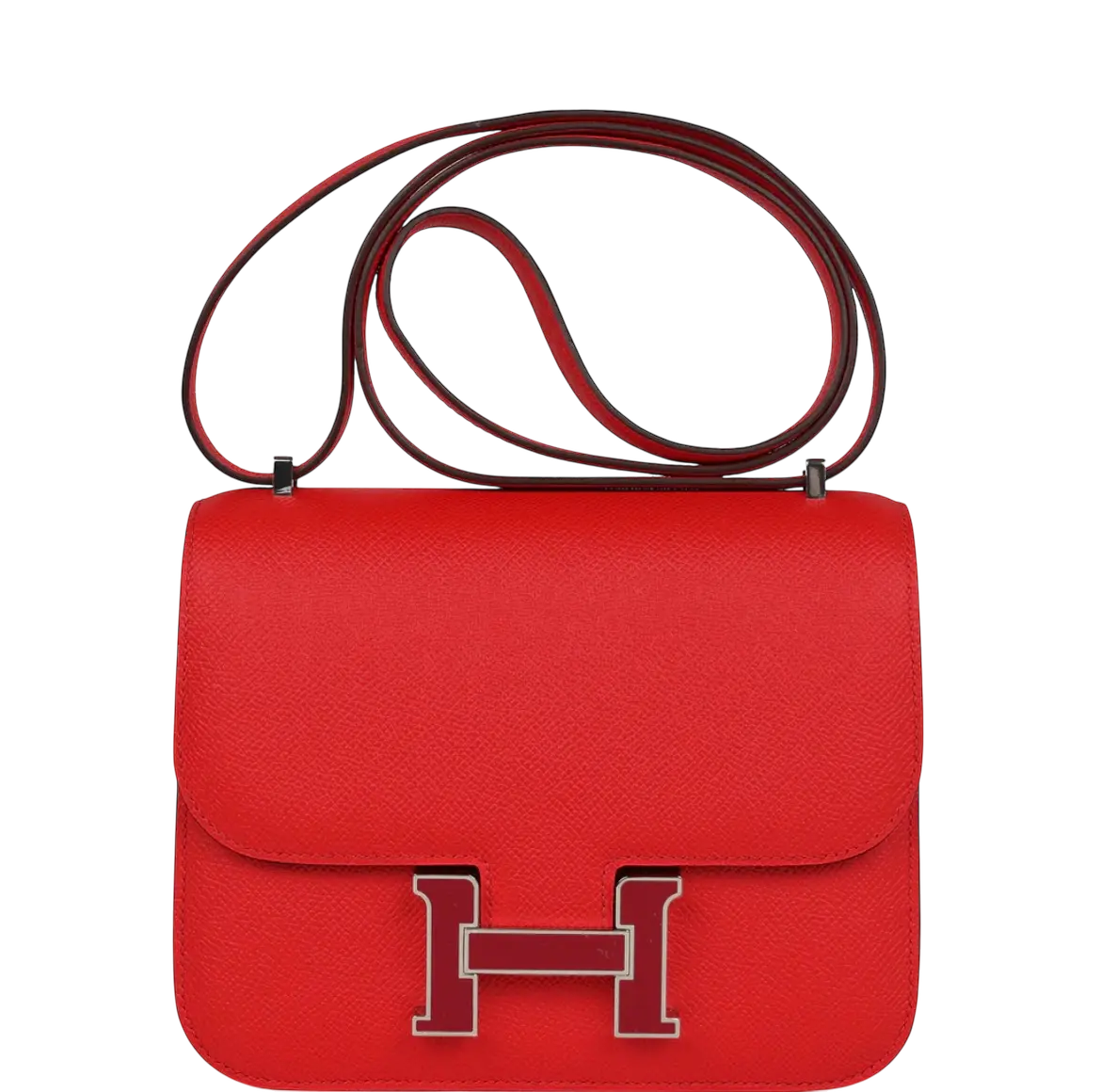 Hermes Constance 18 Rouge De Coeur Epsom Lacquered Palladium Hardware Chrome Dubai