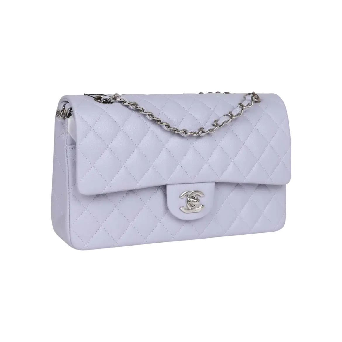 Chanel Classic Double Flap Lavender Caviar Silver Hardware Chrome Dubai
