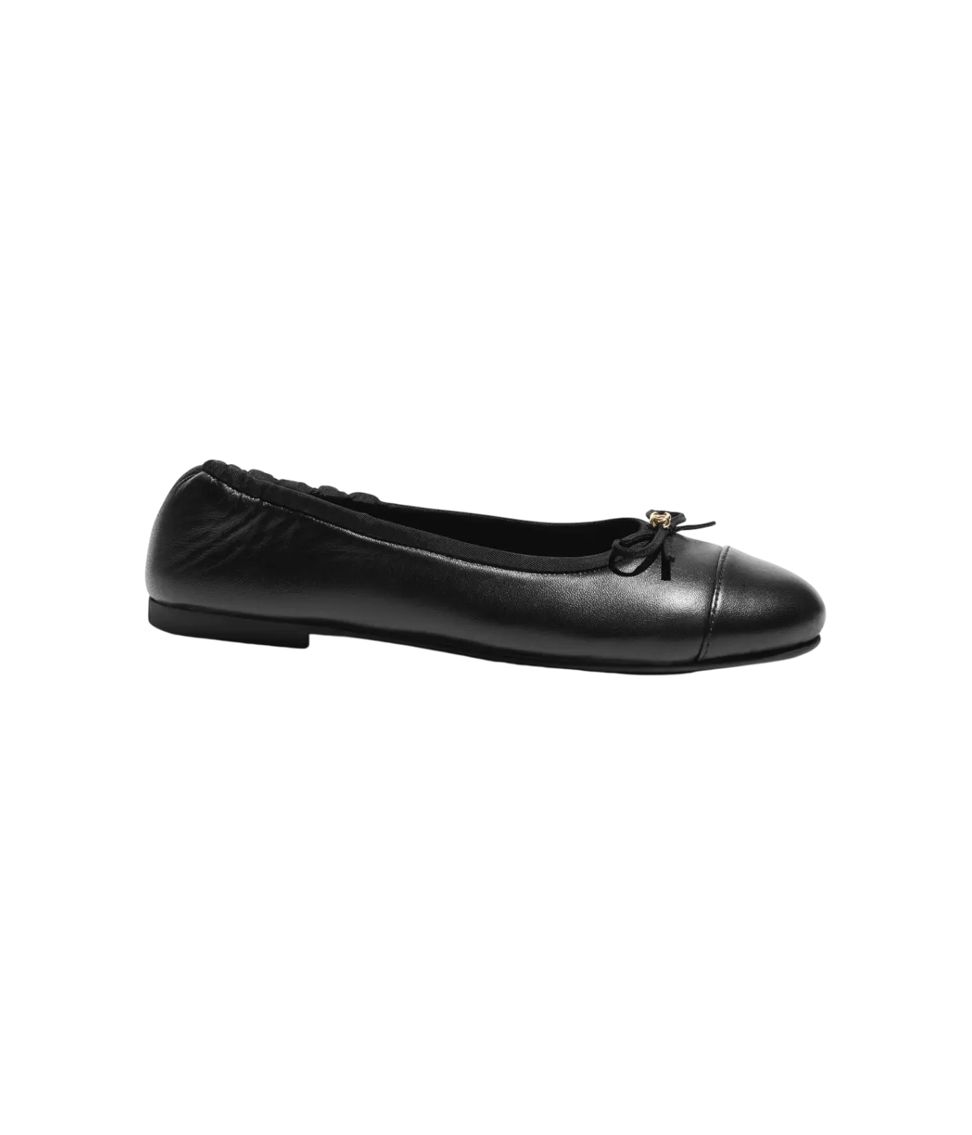 Chanel Ballet Flats Black Lambskin Chrome Dubai