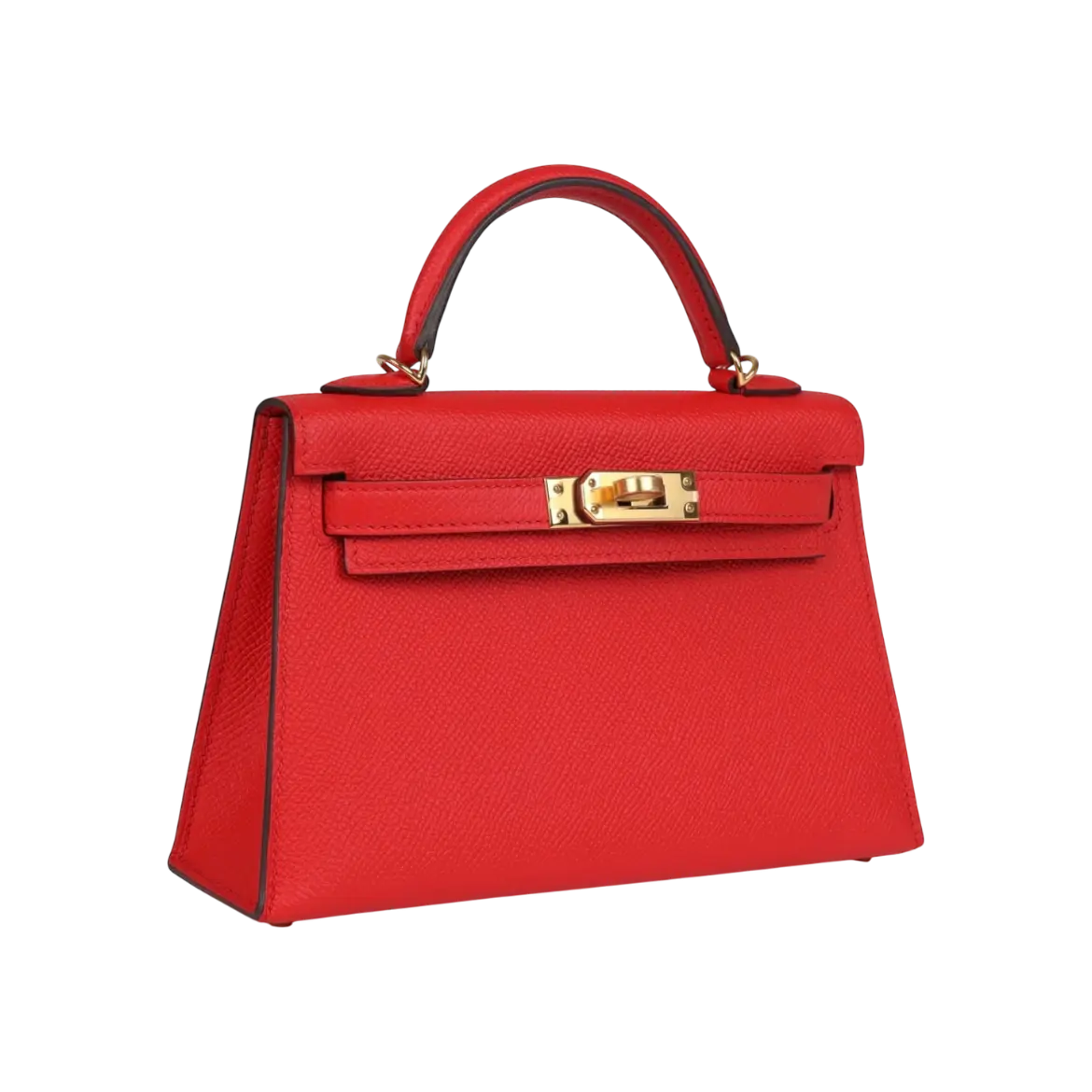 Hermès Mini Kelly Sellier Rouge de Coeur Epsom Gold Hardware Chrome Dubai