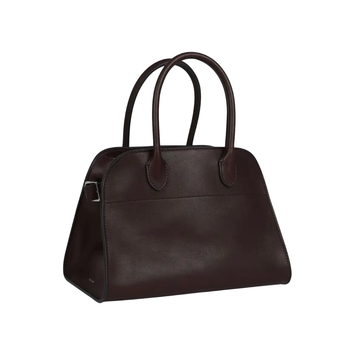 The Row Soft Margaux 10 Bag Chestnut Saddle Leather Silver Hardware Chrome Dubai