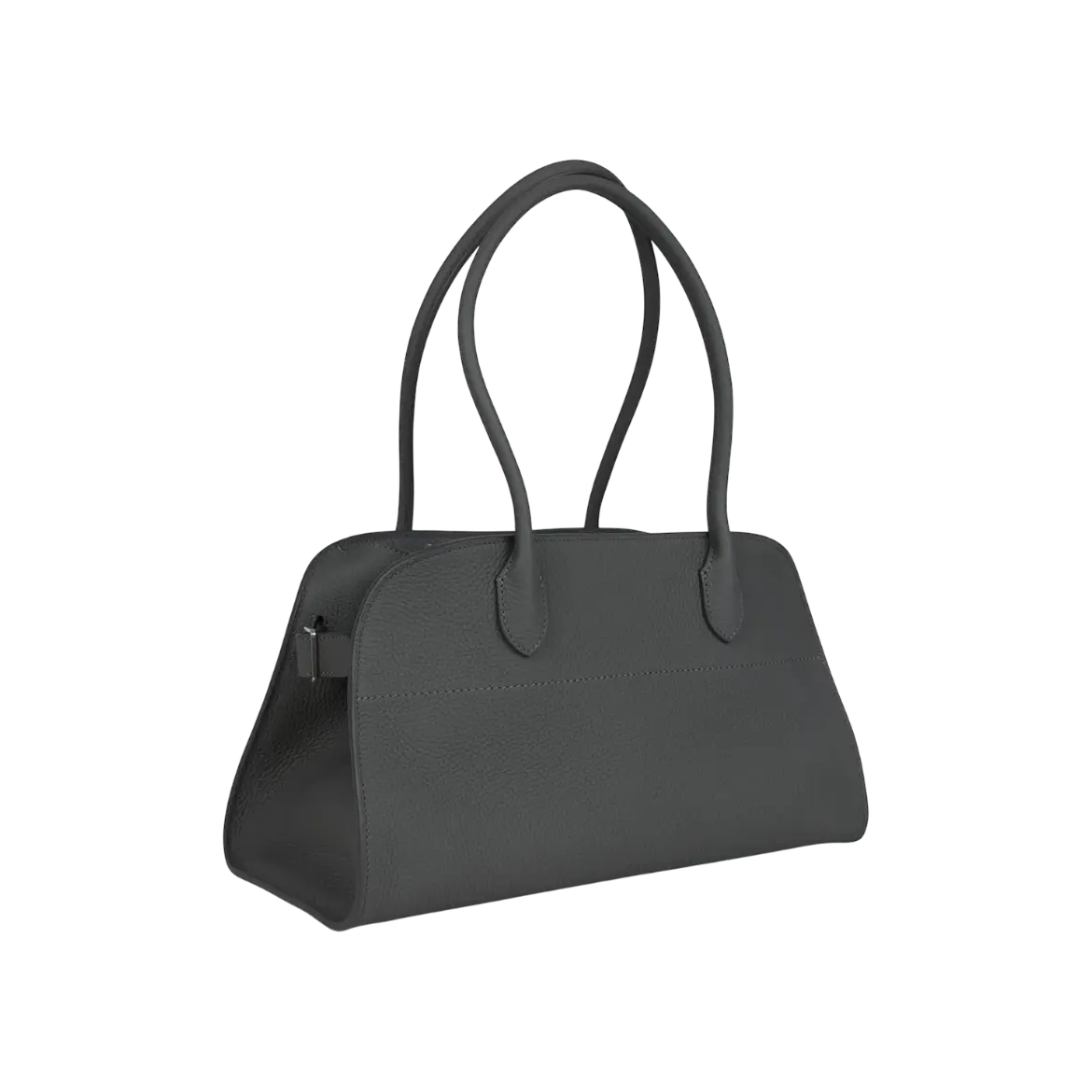 The Row Margaux Shoulder 12 Bag Timouse Grey Calfskin Silver Hardware Chrome Dubai