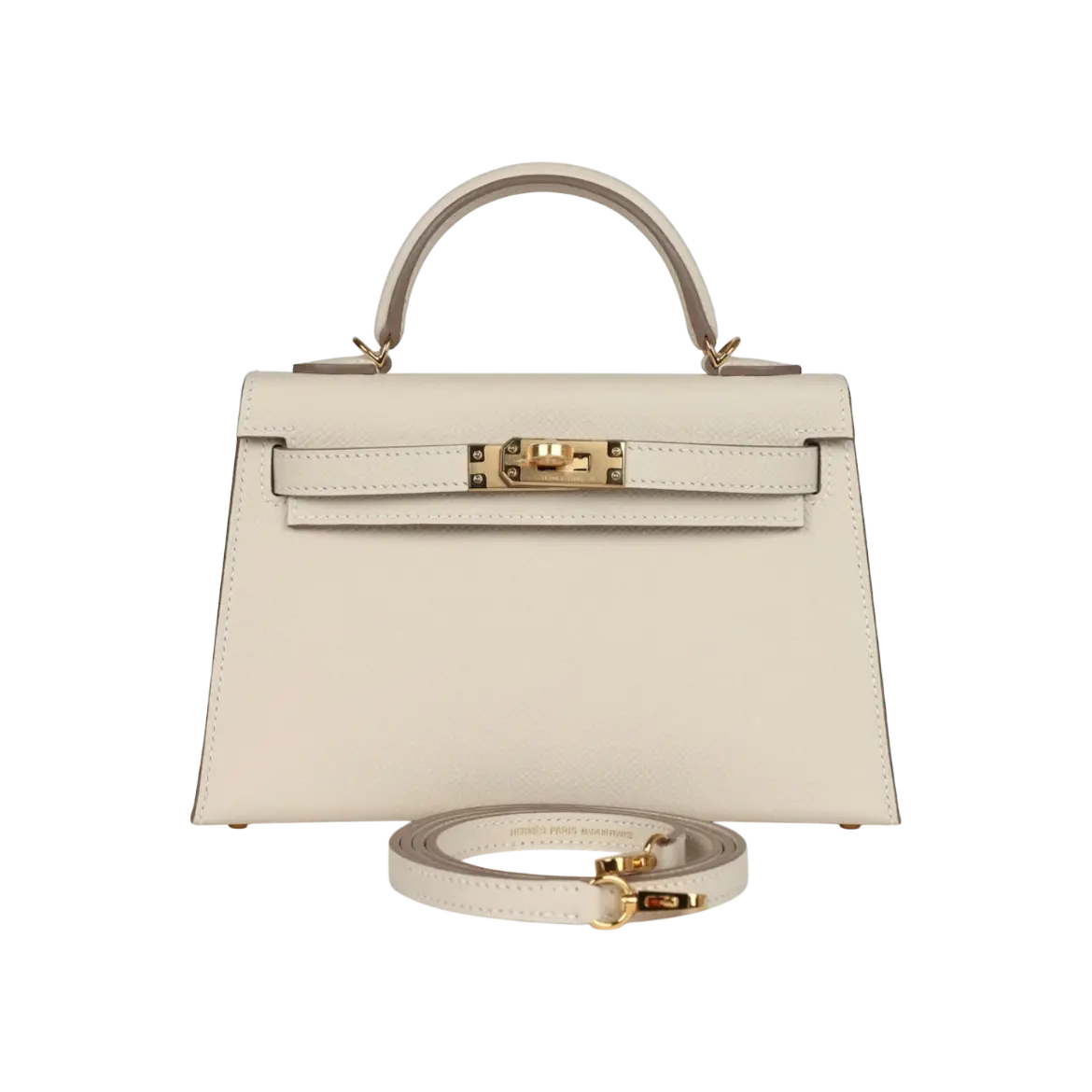 Hermès Mini Kelly Sellier Craie Epsom Gold Hardware Chrome Dubai