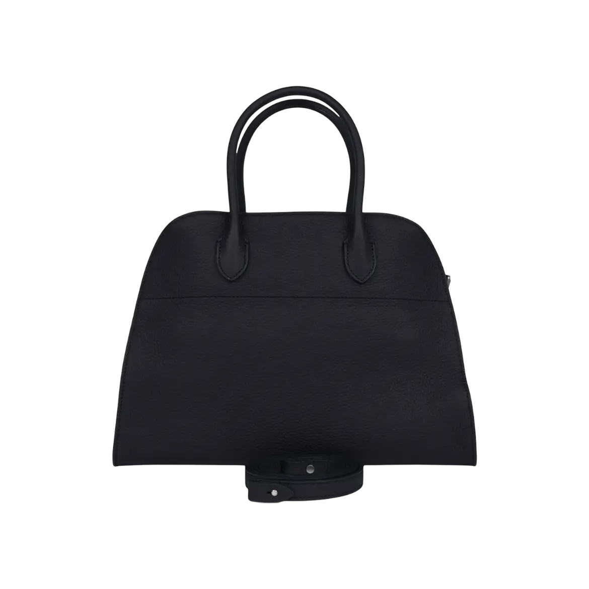 The Row Soft Margaux 12 Bag Midnight Calfskin Silver Hardware Chrome Dubai