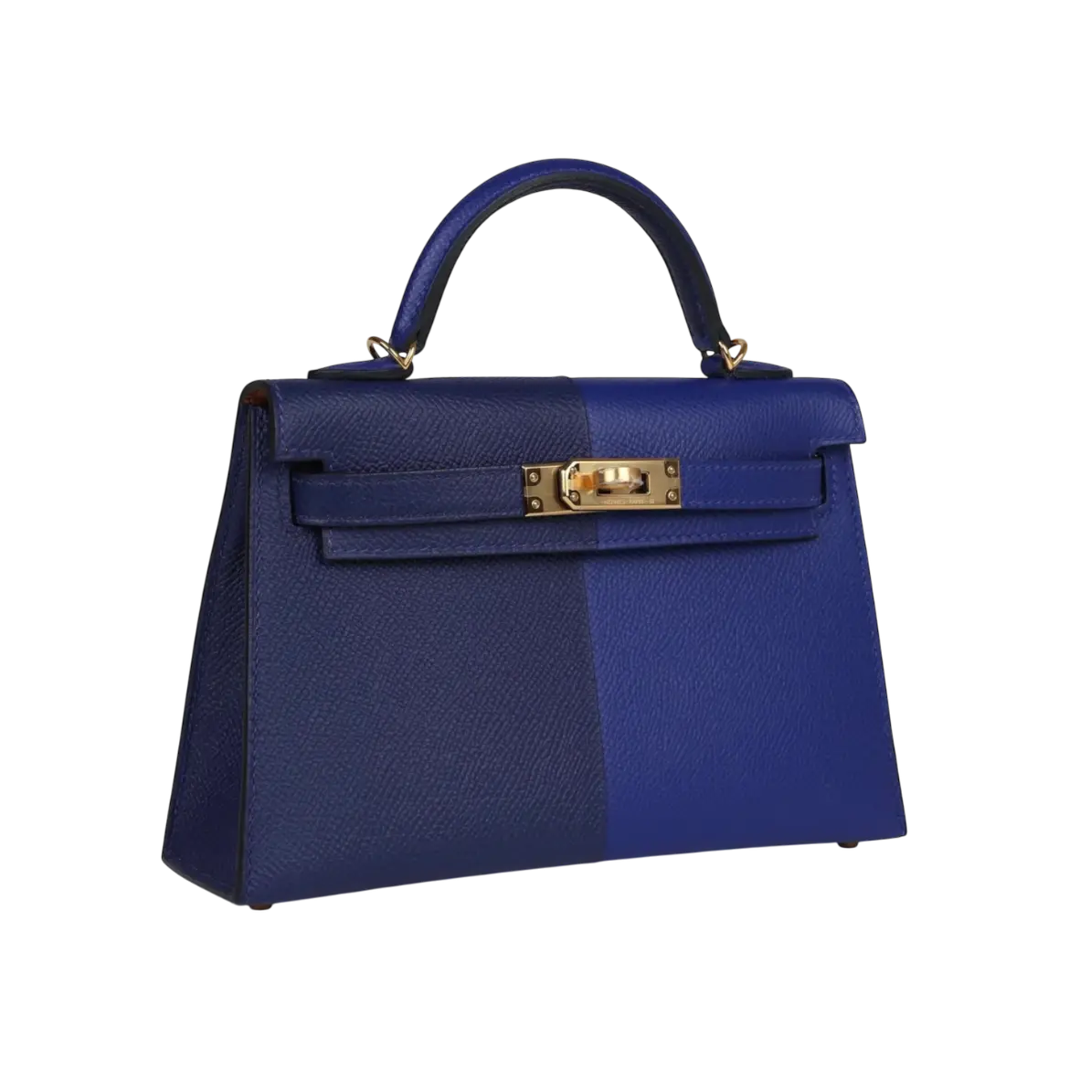 Hermès Mini Kelly Sellier Bleu Electric / Bleu Encre Epsom Gold Hardware Chrome Dubai