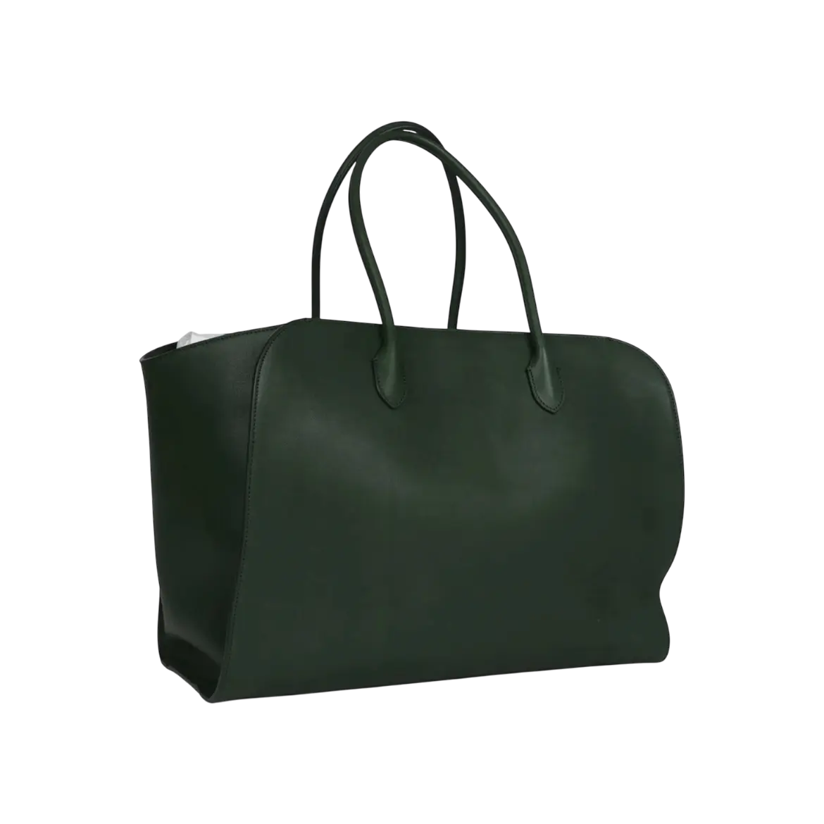 The Row Marlo Tote Bag Moss Saddle Leather Silver Hardware Chrome Dubai