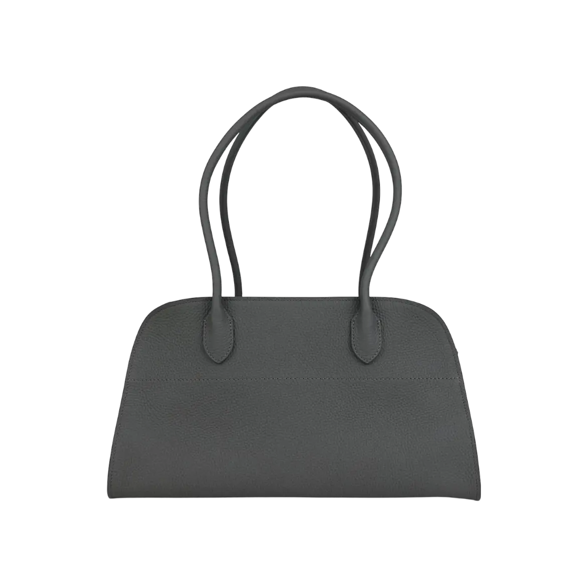 The Row Margaux Shoulder 12 Bag Timouse Grey Calfskin Silver Hardware Chrome Dubai