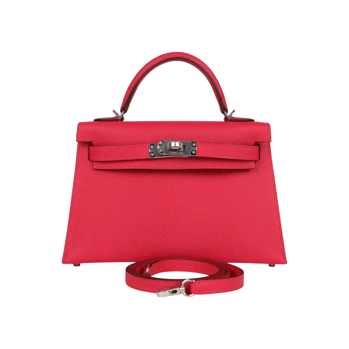 Hermès Mini Kelly Sellier Rose Extreme Epsom Palladium Hardware Chrome Dubai