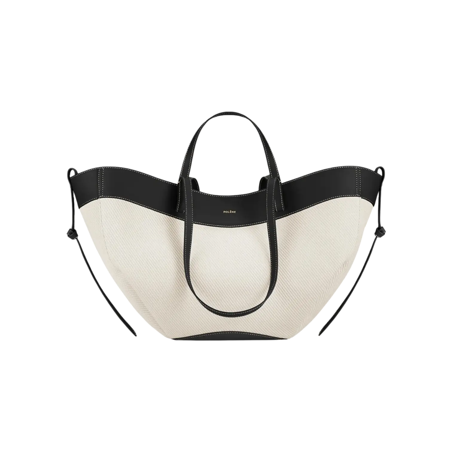 Polene Cyme Tote Bag Black Canvas Chrome Dubai