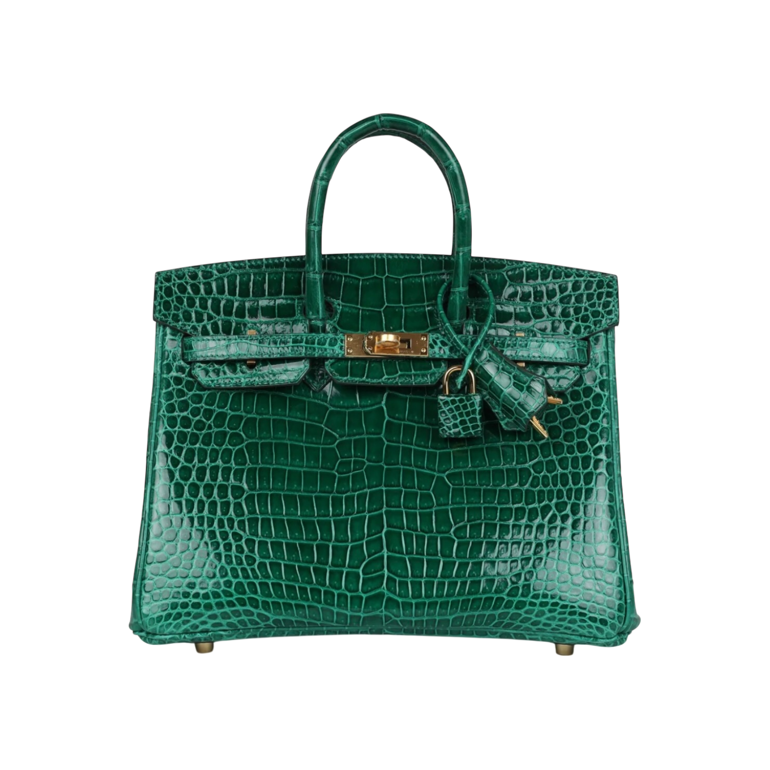 Hermès Birkin 25 Emerald Porosus Crocodile Gold Hardware Chrome Dubai