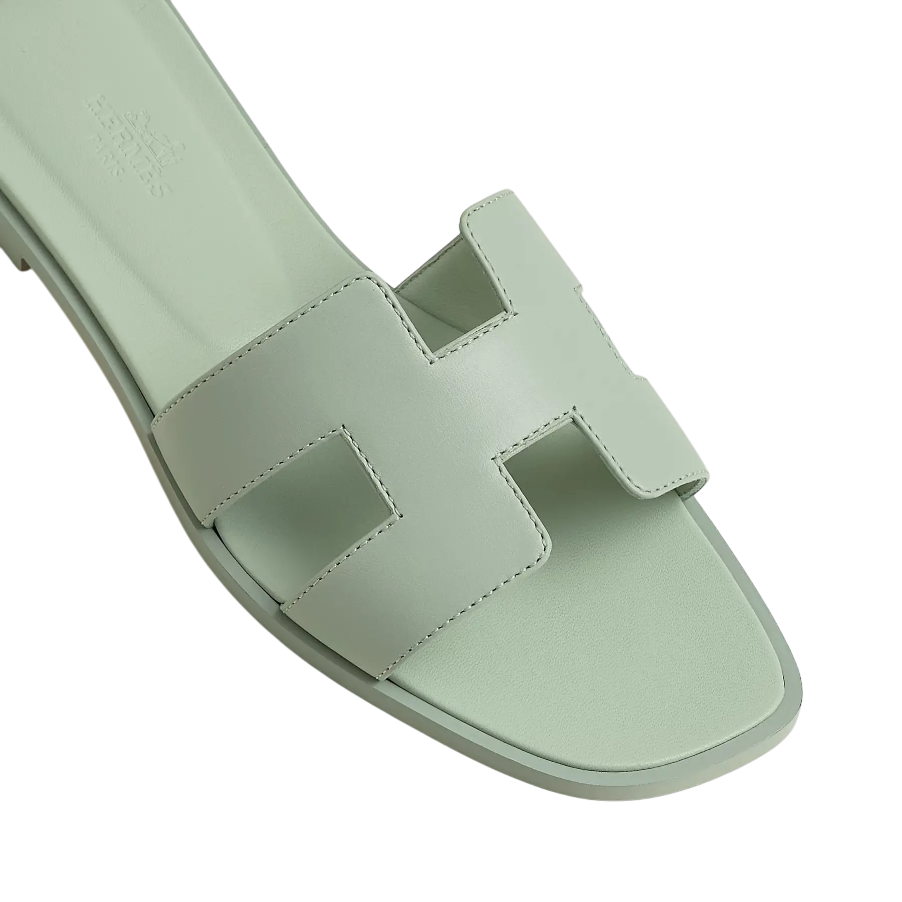 Hermes Oran Sandal Vert D'eau Chrome Dubai