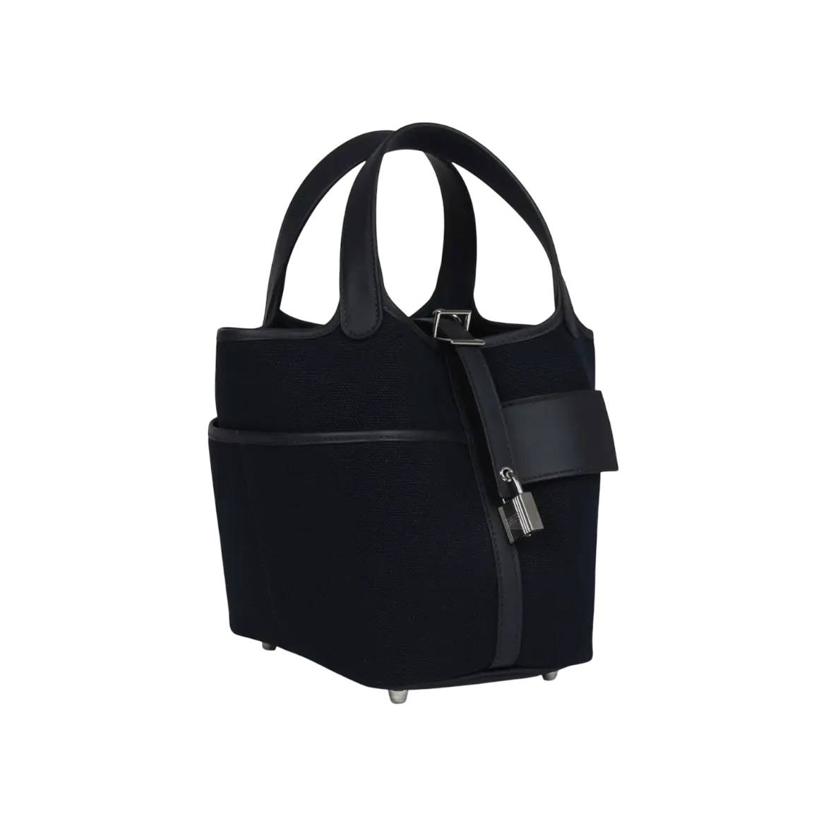 Hermès Picotin Cargo 18 Caban Swift / Black Toile Canvas Palladium Hardware Chrome Dubai