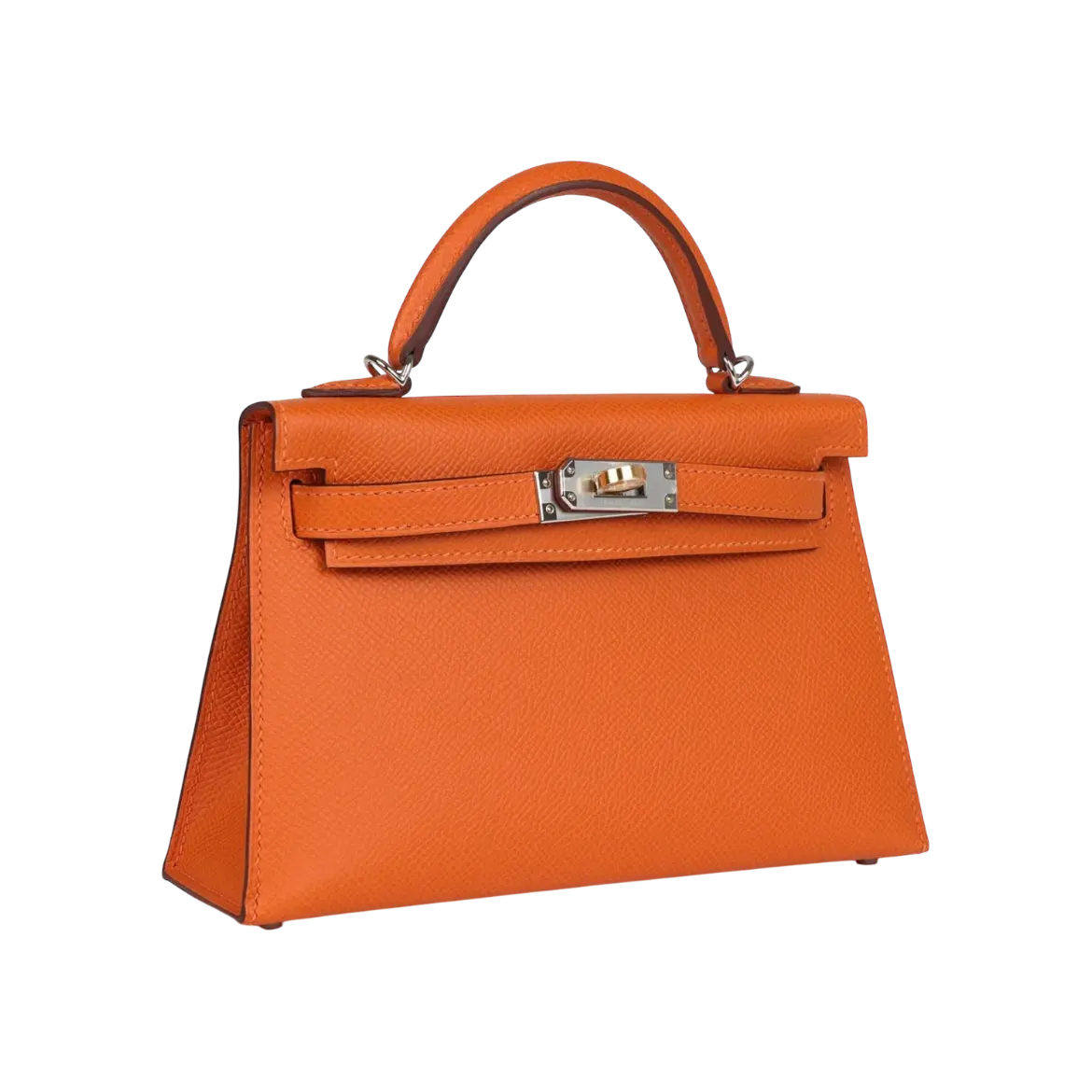 Hermès Mini Kelly Sellier Orange Epsom Electrum Hardware Chrome Dubai
