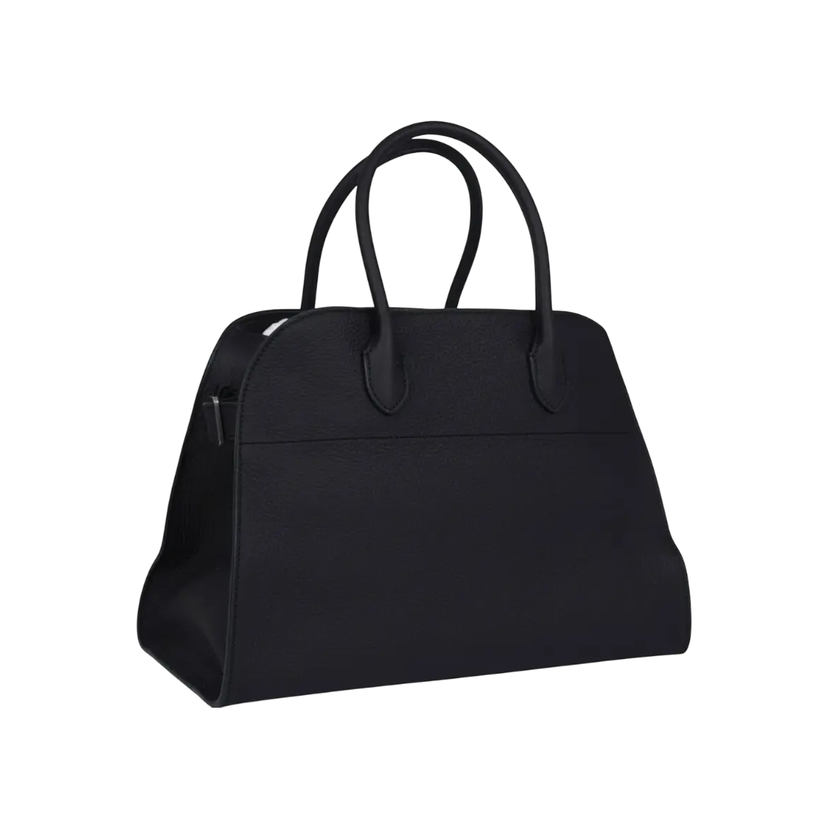 The Row Soft Margaux 12 Bag Midnight Calfskin Silver Hardware Chrome Dubai