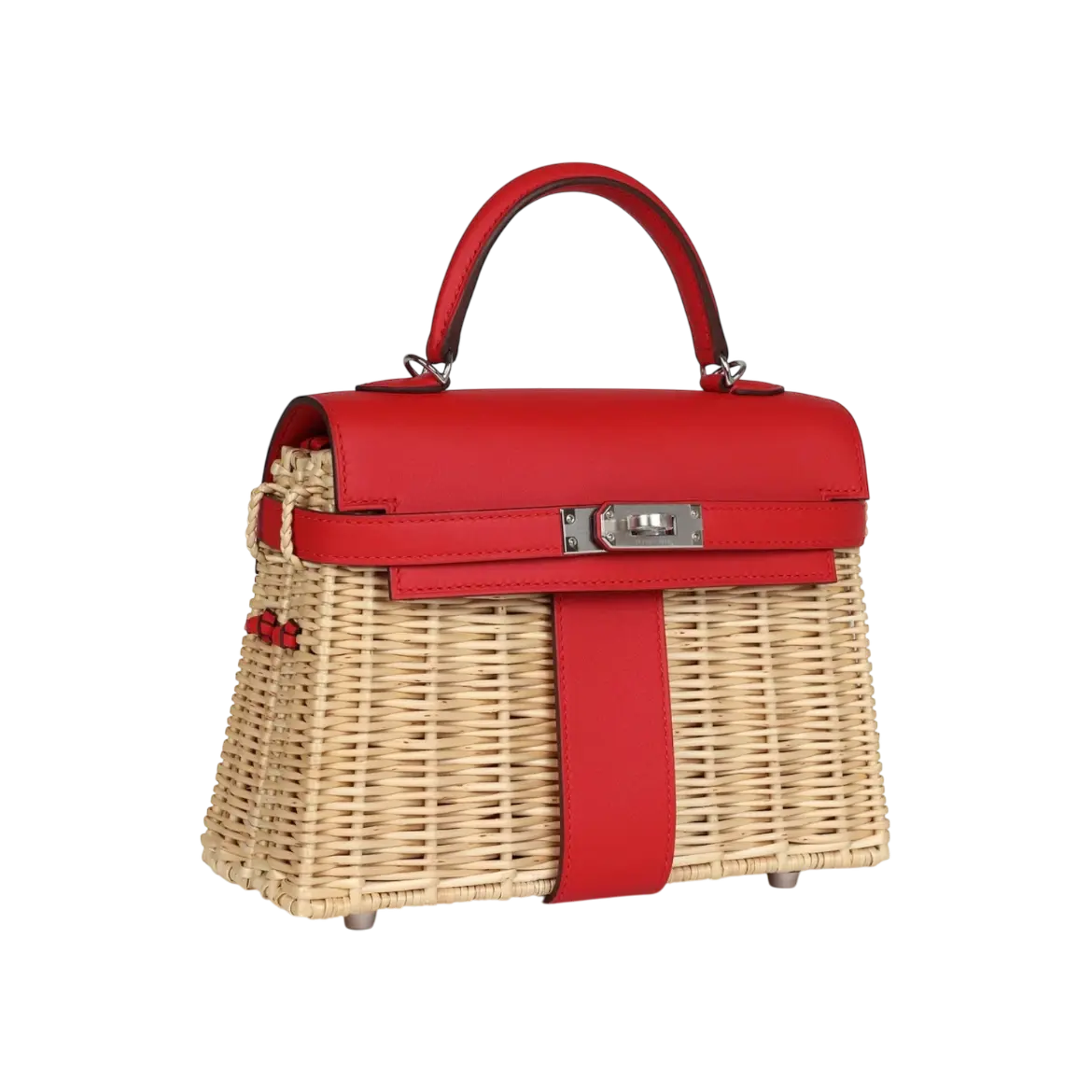 Hermès Mini Kelly Picnic Rouge De Coeur Swift Palladium Hardware Chrome Dubai