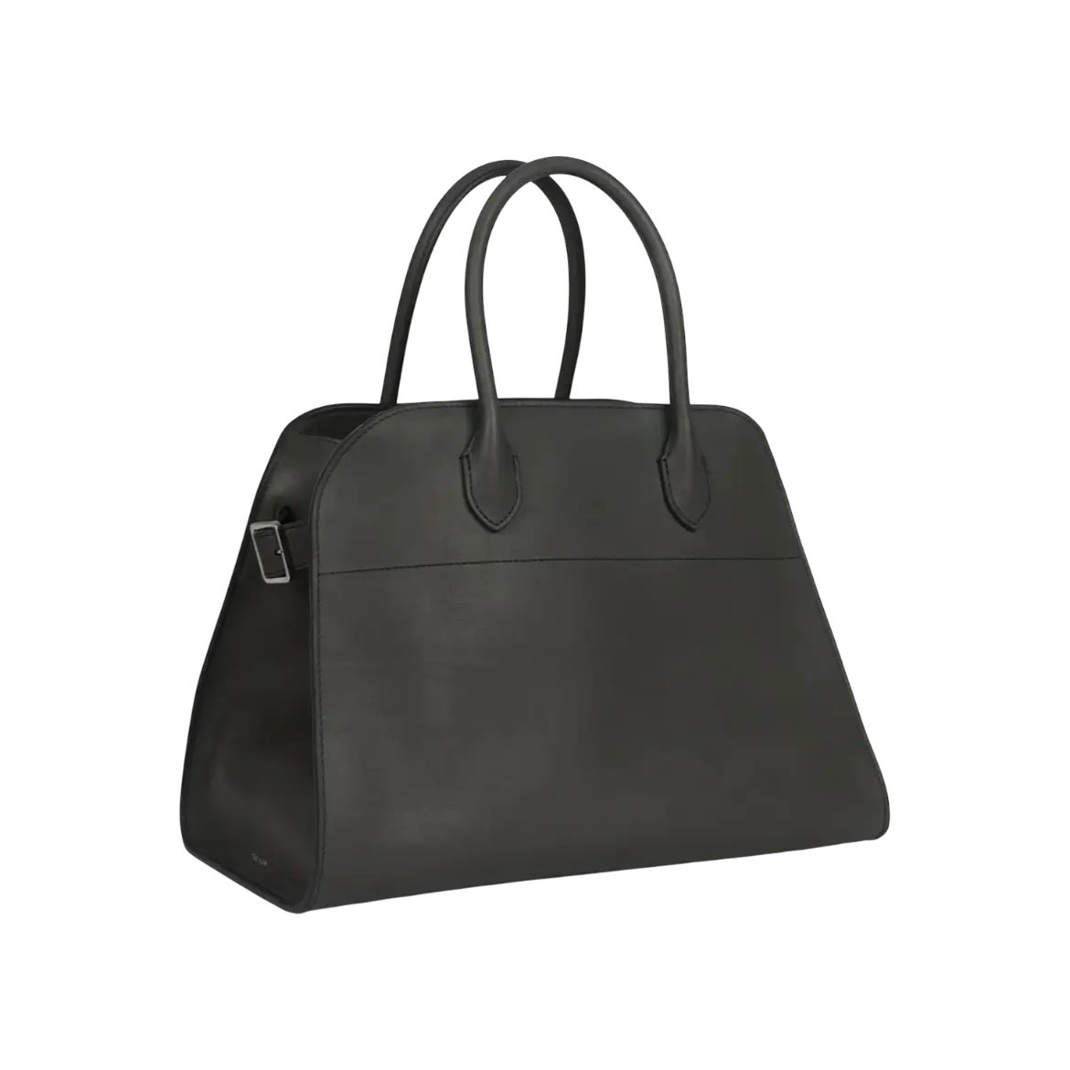 The Row Soft Margaux 12 Koala Grey Saddle Leather Silver Hardware Chrome Dubai