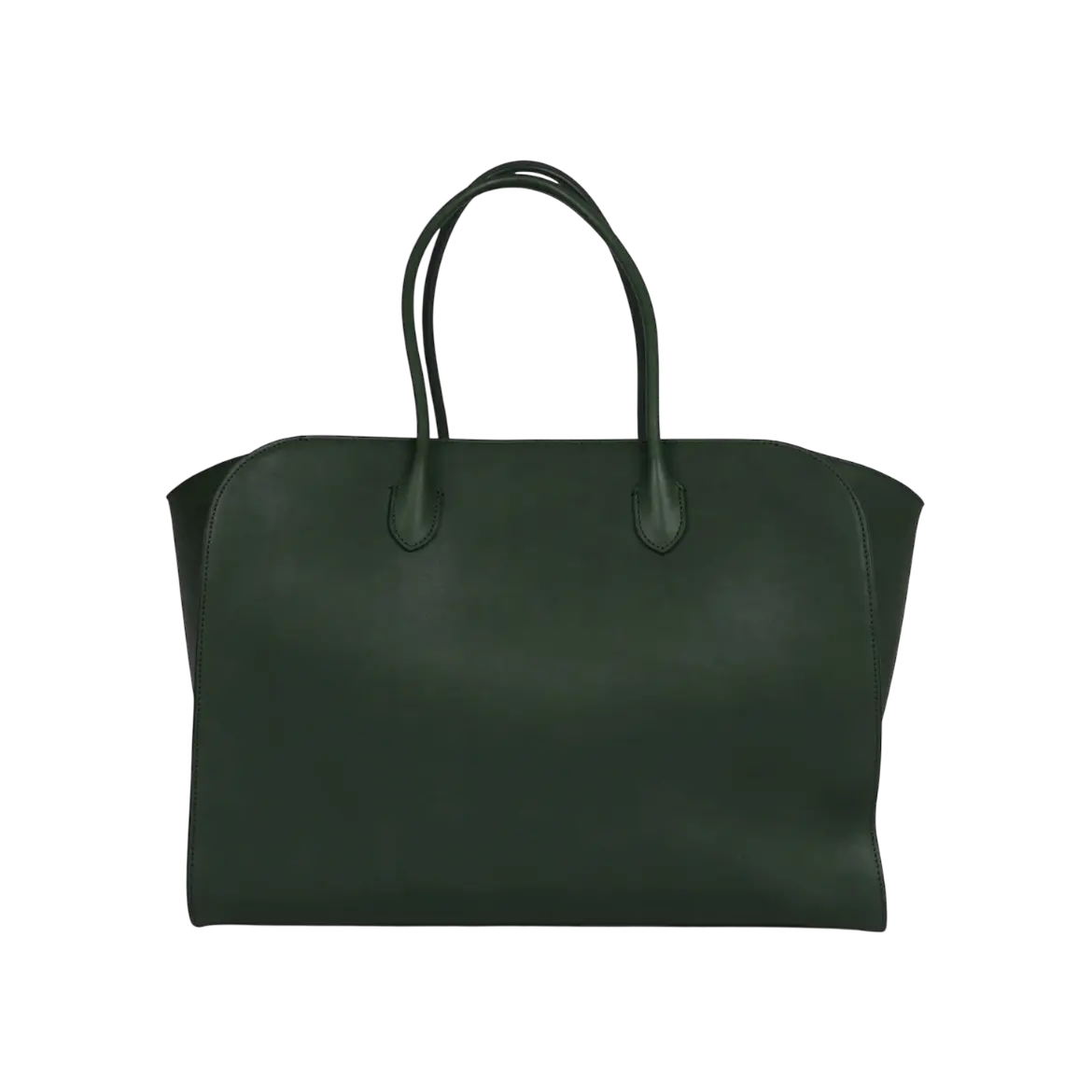 The Row Marlo Tote Bag Moss Saddle Leather Silver Hardware Chrome Dubai