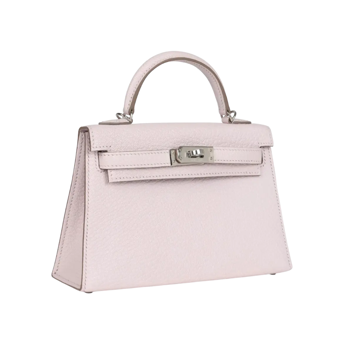 Hermès Mini Kelly Sellier Mauve Pale Chevre Palladium Hardware Chrome Dubai