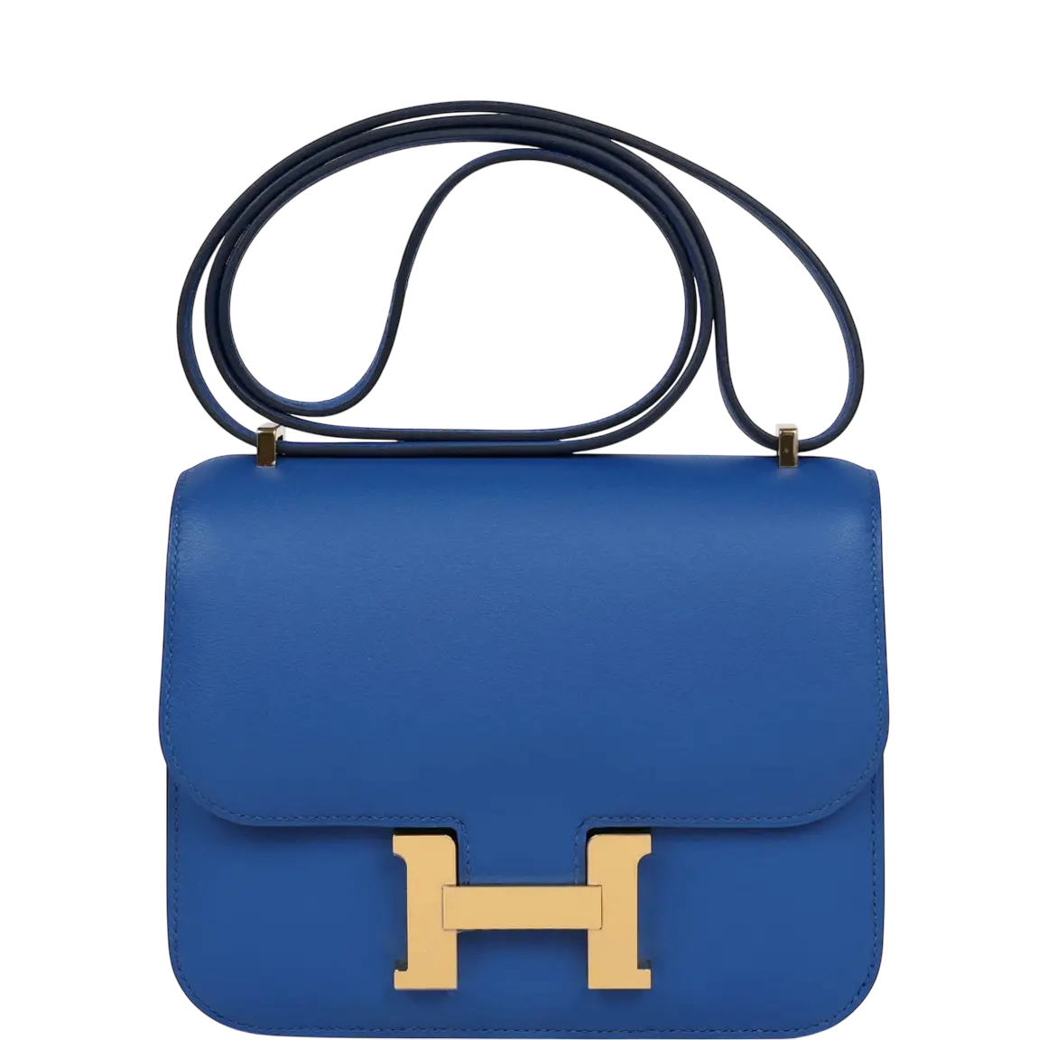 Hermes Constance 18 Bleu France Swift Gold Hardware Chrome Dubai