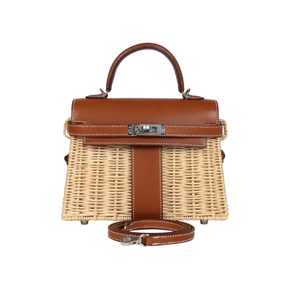 Hermès Mini Kelly Picnic Fauve Barenia Palladium Hardware Chrome Dubai