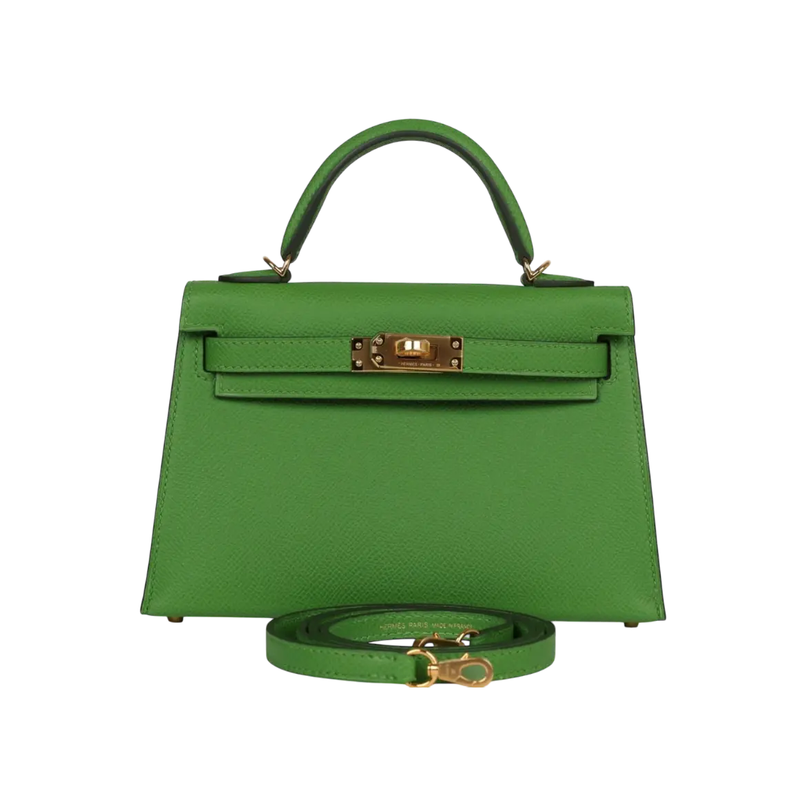 Hermès Mini Kelly Sellier Vert Yucca Epsom Gold Hardware Chrome Dubai
