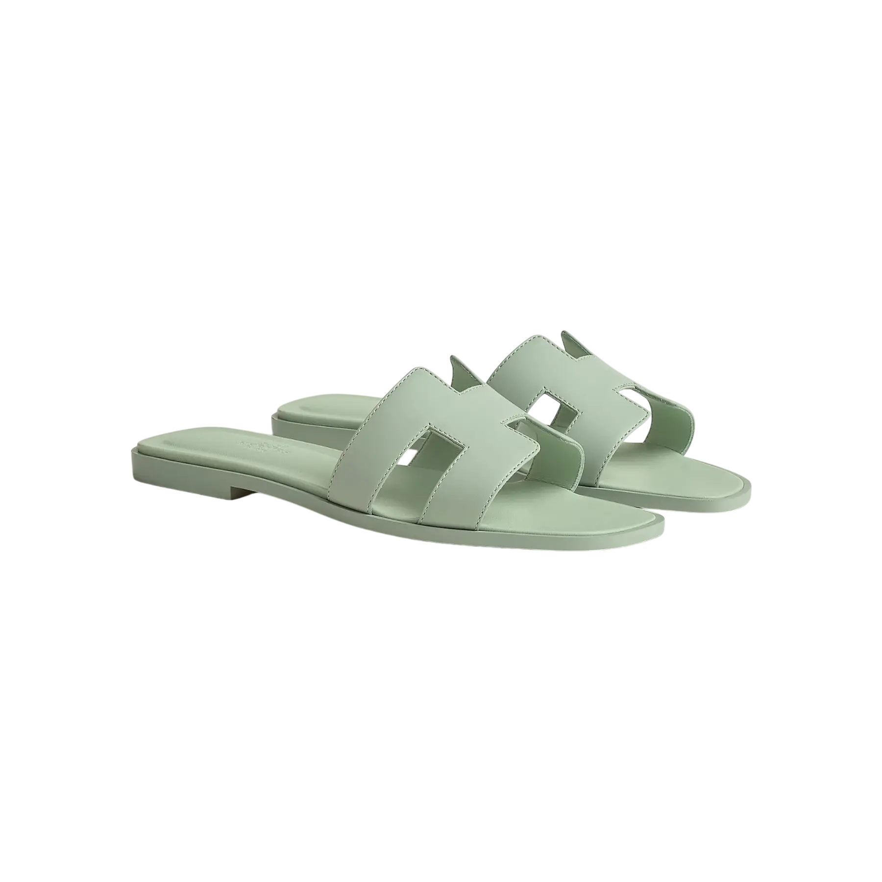 Hermes Oran Sandal Vert D'eau Chrome Dubai