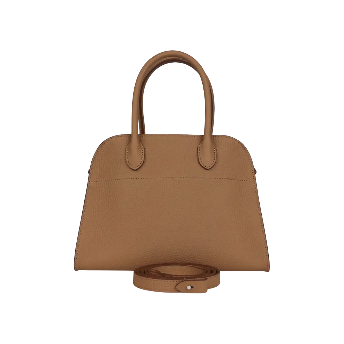 The Row Soft Margaux 10 Bag Sandpit Calfskin Silver Hardware Chrome Dubai