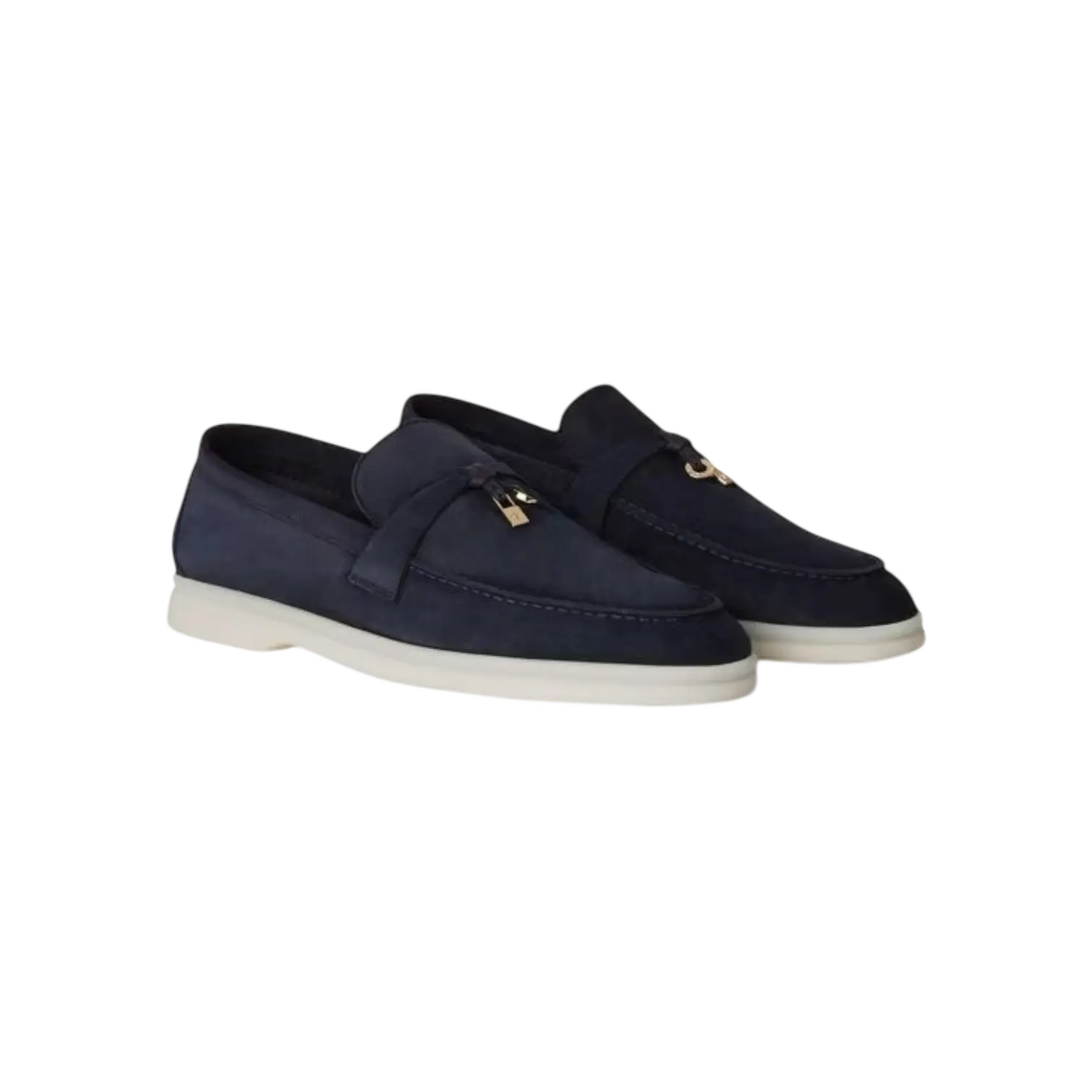 Loro Piana Summer Charms Loafer Argo Blue Melange Chrome Dubai