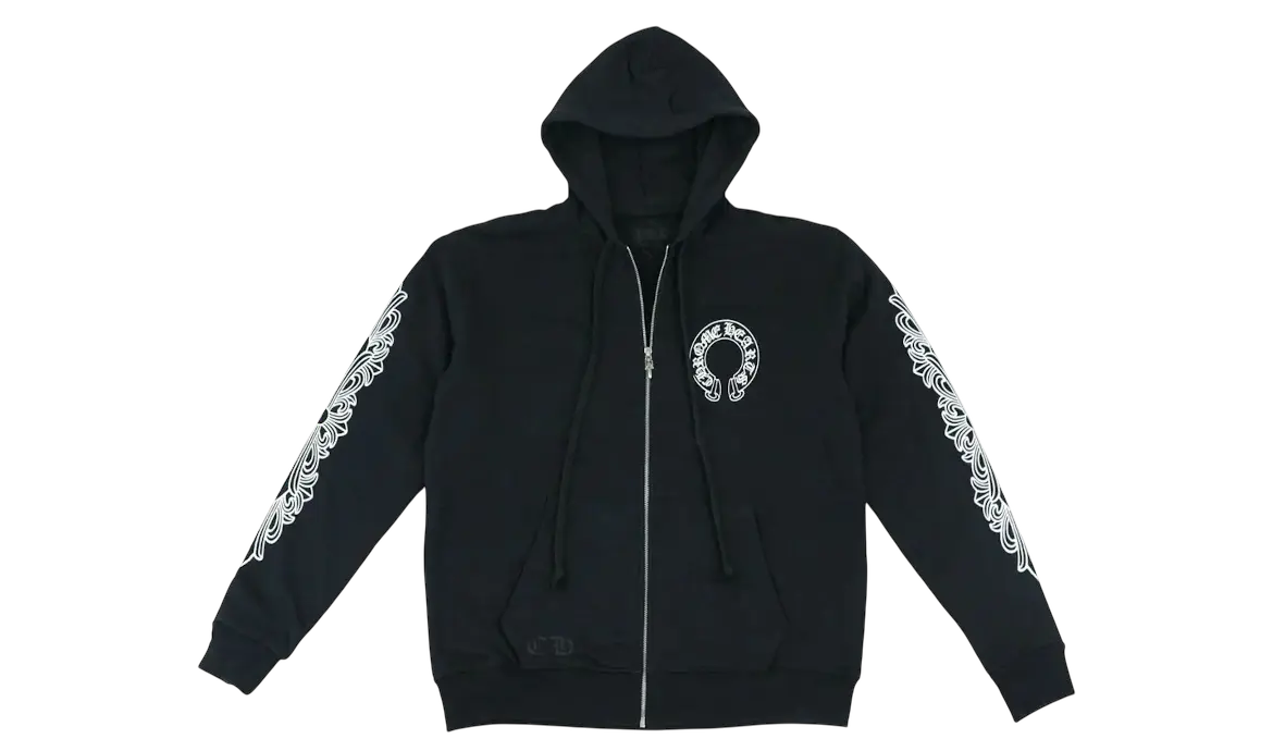 Chrome Hearts Horseshoe Floral Cross Sleeve Zip Up Hoodie – Chrome Chrome Hearts Horseshoe Floral Cross Sleeve Zip Up Hoodie – Chrome