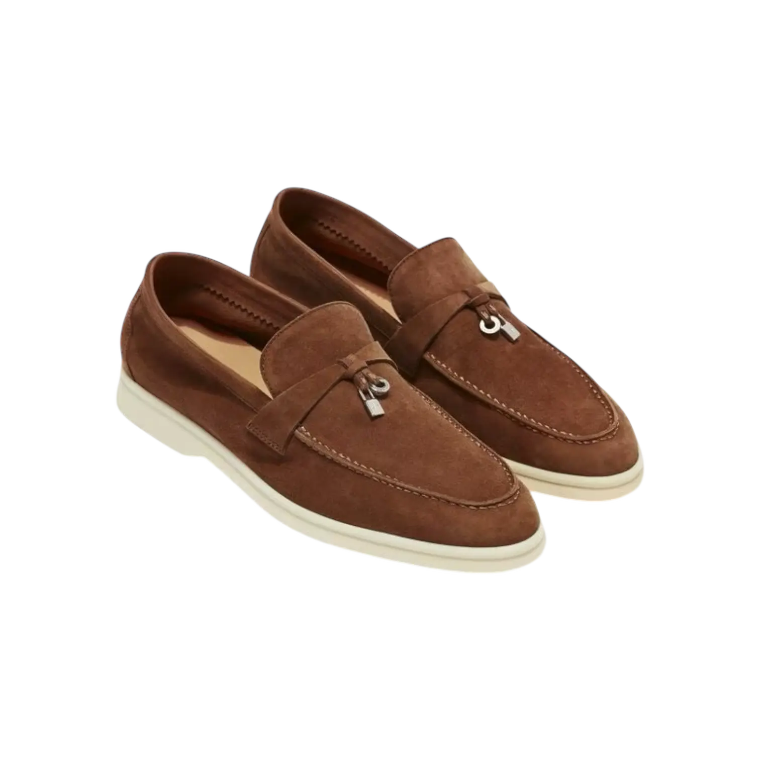 Loro Piana Summer Charms Loafer Saddle Brown Chrome Dubai