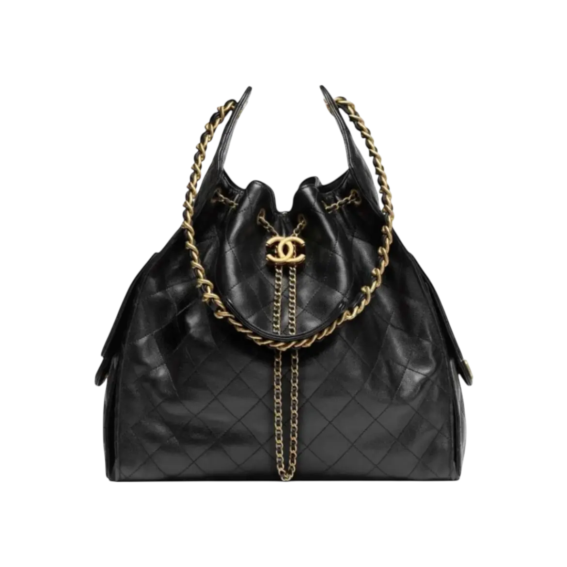 Chanel 25 Medium Handbag Gold Black Chrome Dubai