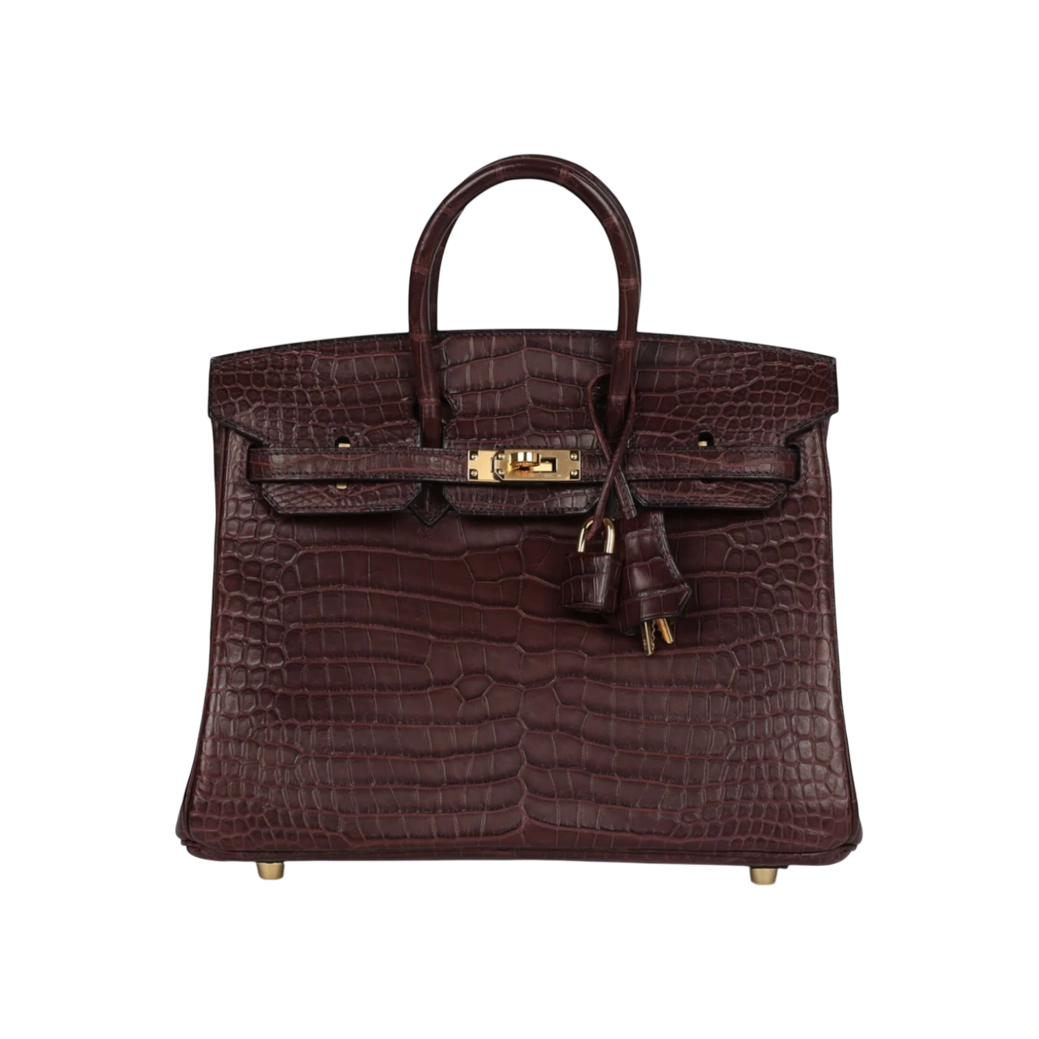 Hermès Birkin 25 Sellier Matte Porosus Crocodile Gold Hardware Chrome Dubai