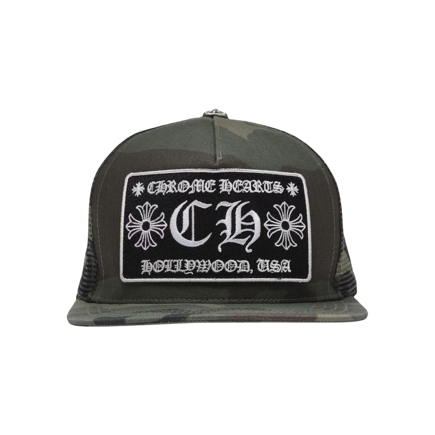 Chrome Hearts CH Hollywood Trucker Hat Camo Chrome Dubai