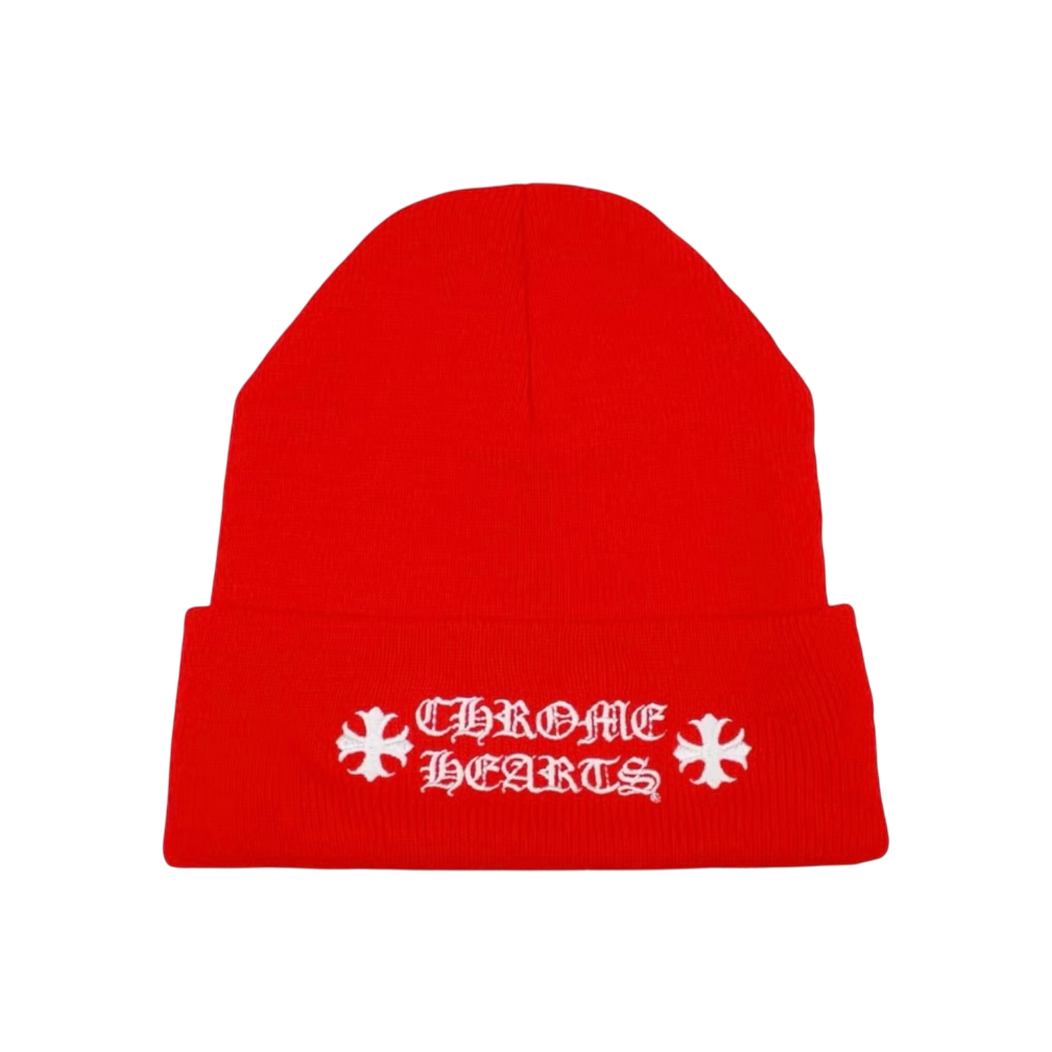 Chrome Hearts Logo Beanie Red Chrome Dubai