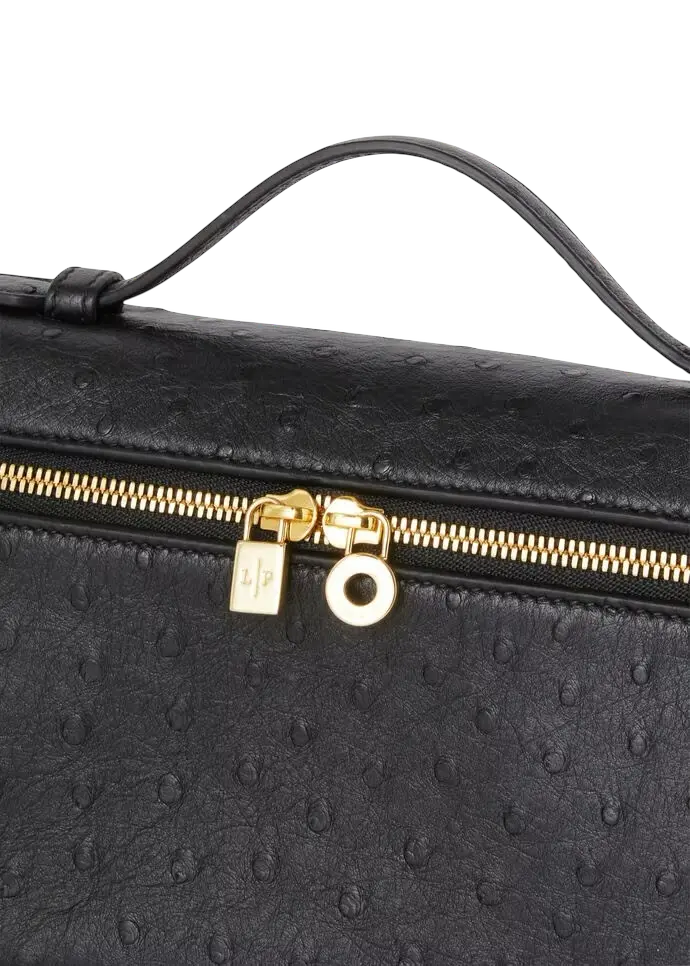 Loro Piana L19 Bag Ostrich Black / Sun Gold Chrome Dubai