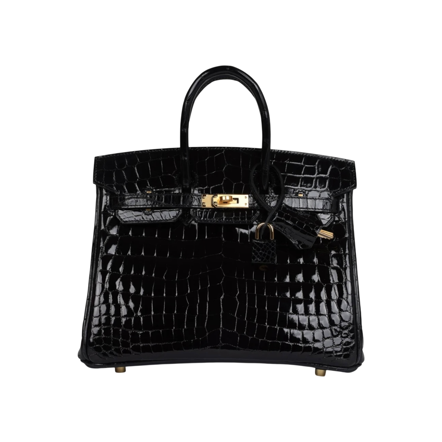 Hermès Birkin 25 Black Niloticus Crocodile Gold Hardware Chrome Dubai