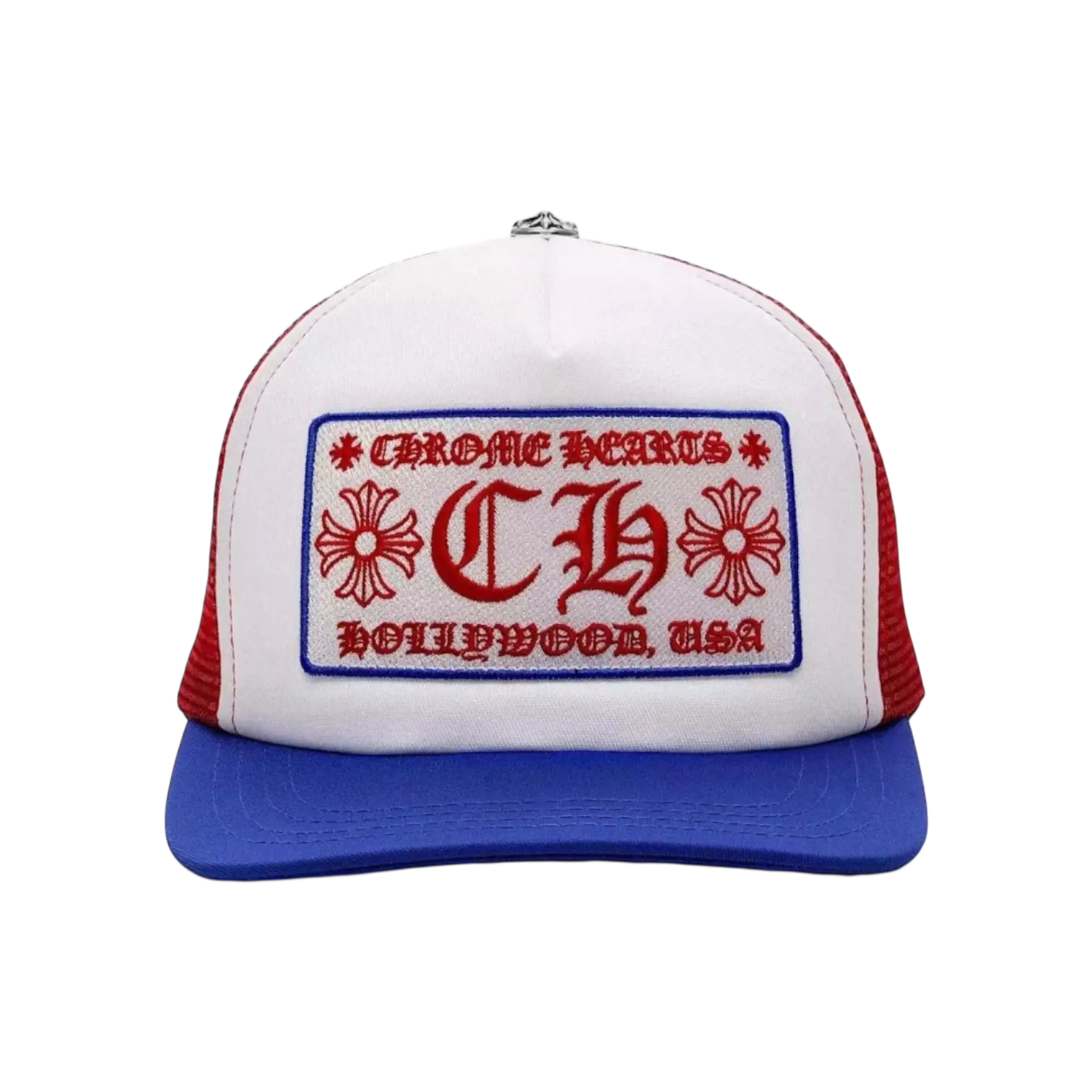 Chrome Hearts Trucker Hat Blue / Red / White Chrome Dubai