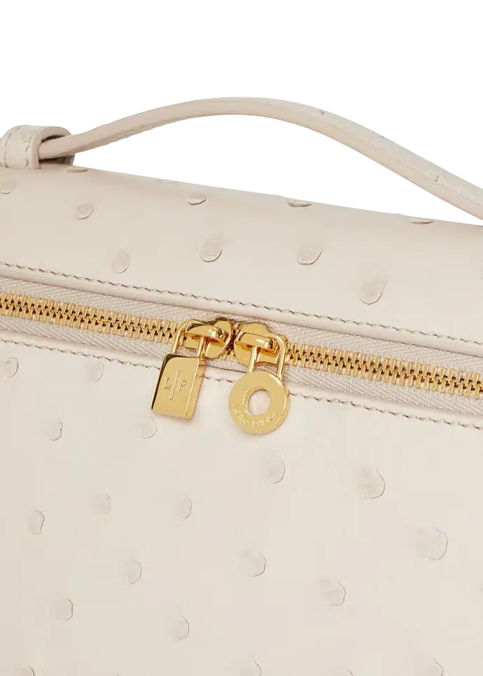 Loro Piana L19 Bag Ostrich Light Travertine / Sun Gold Chrome Dubai