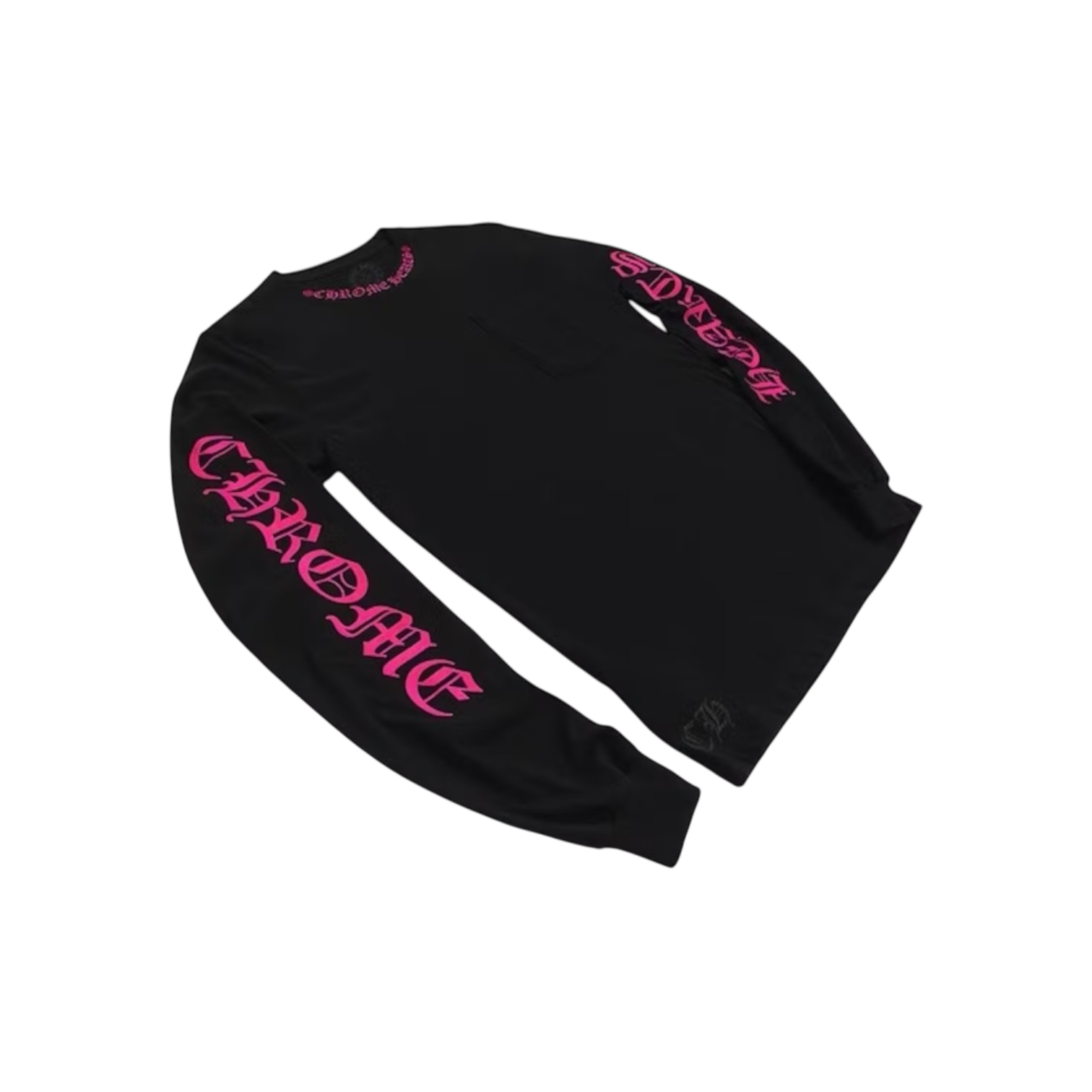 Chrome Hearts Long Sleeve Pocket Crew Hot Pink/Black Chrome Dubai